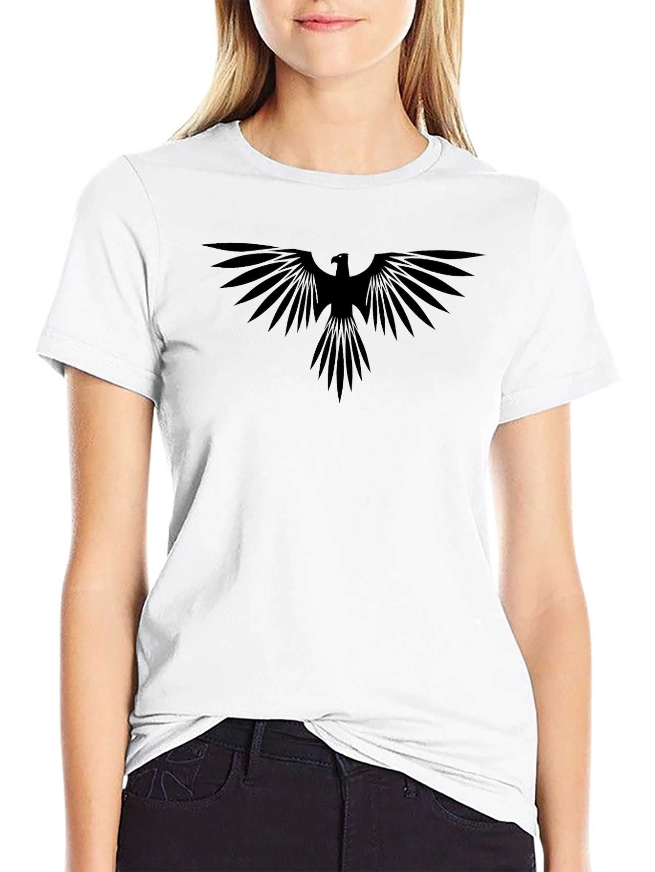 Mens Black Graphic Eagle T-Shirt