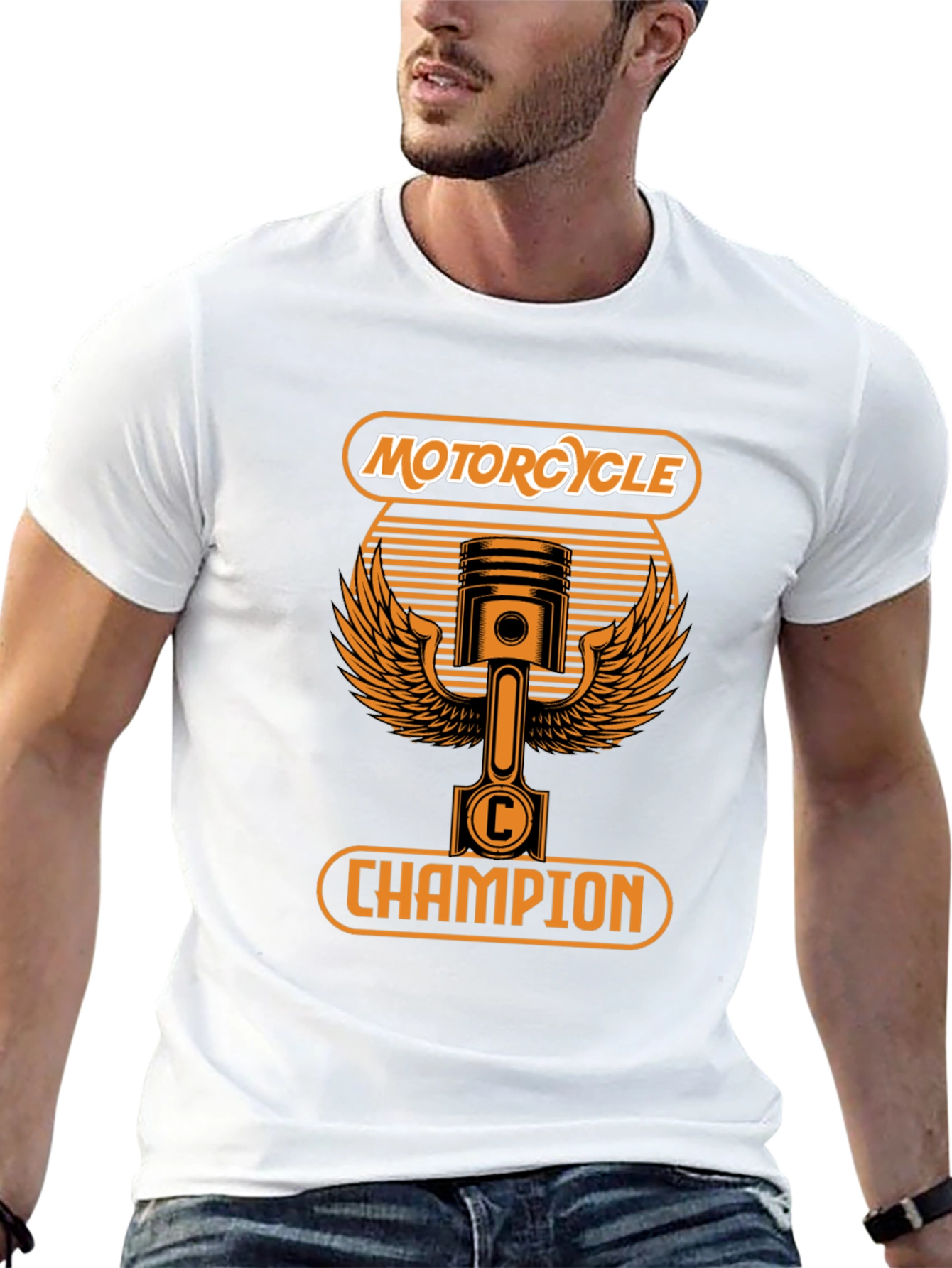 Motorcycle Champion Graphic T-Shirt - Black