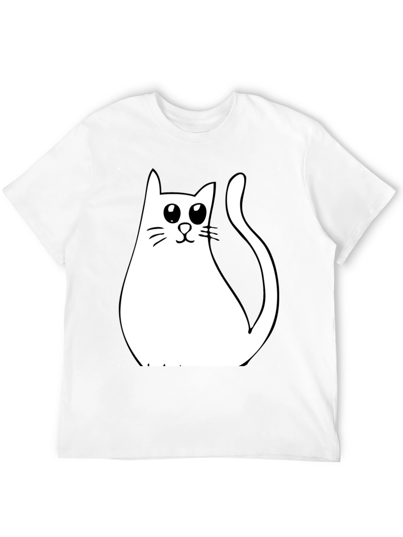 Cute Cat Graphic T-Shirt - Black Cotton Tee
