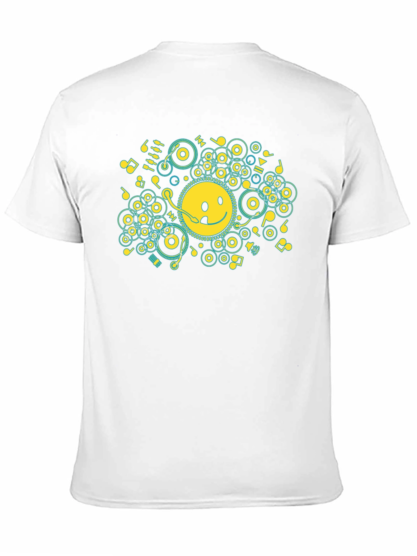 Smiley Face Music Graphic T-Shirt