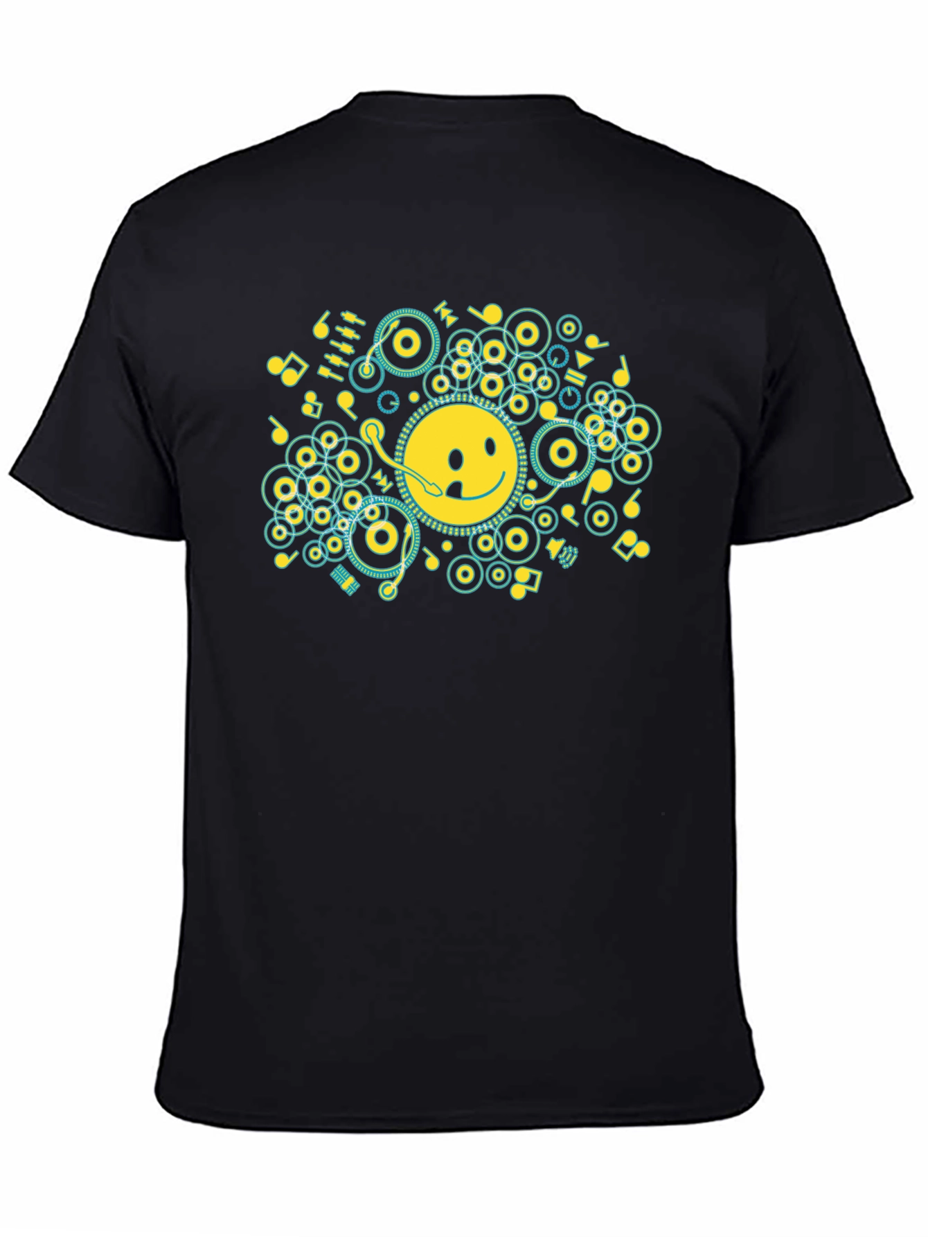 Smiley Face Music Graphic T-Shirt