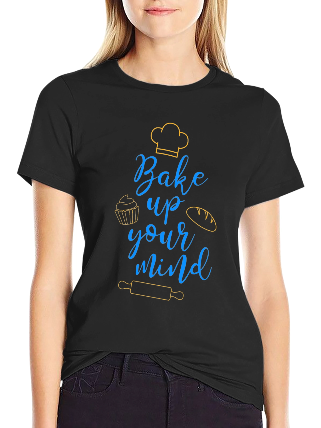 Bake Up Your Mind Black Graphic Tee