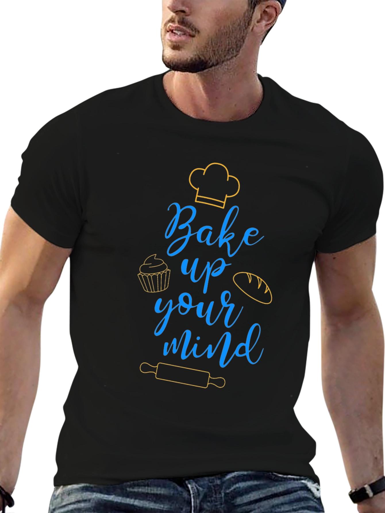Bake Up Your Mind Black Graphic Tee