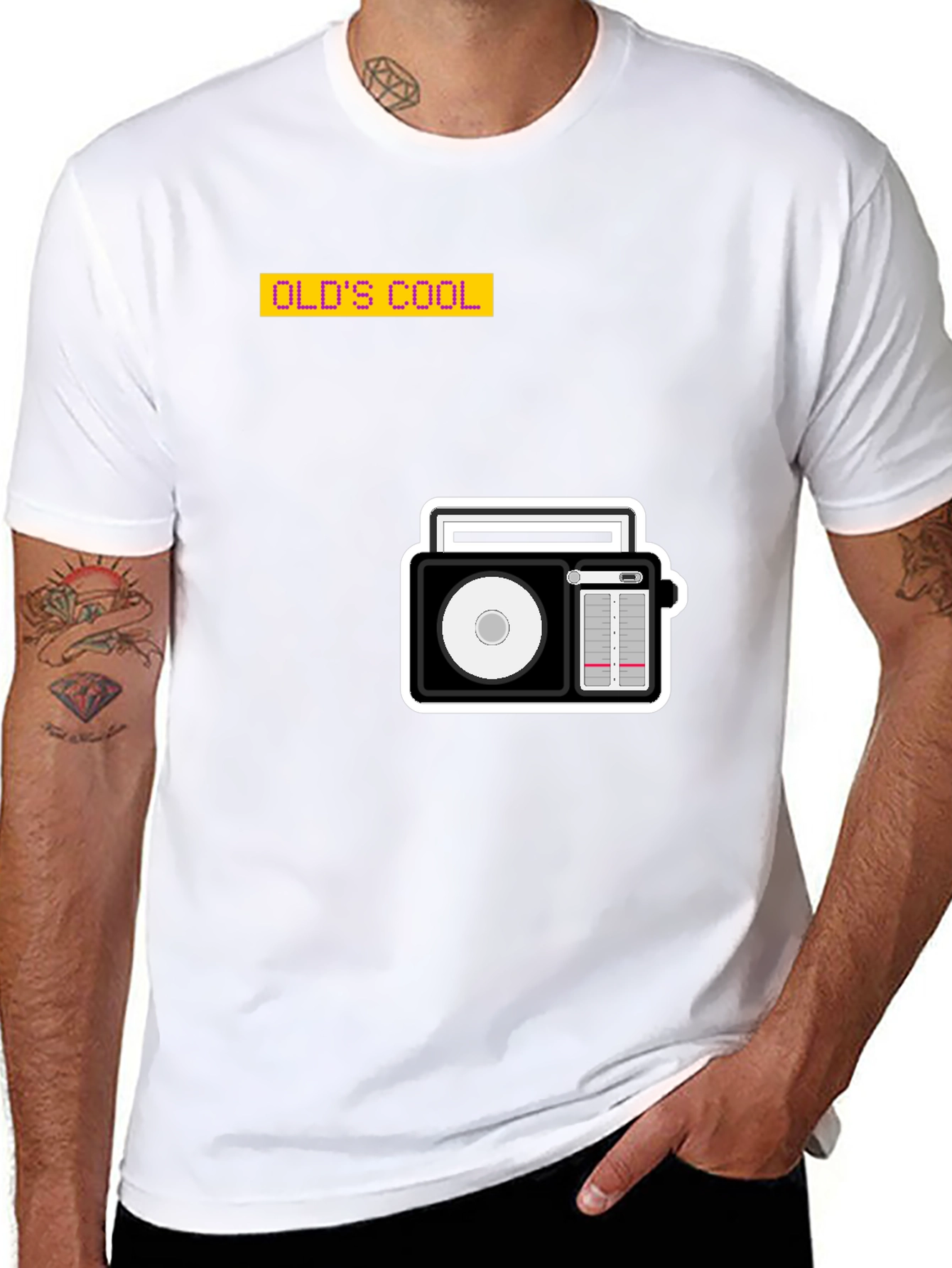 Retro Radio Graphic Black T-Shirt - Old School Cool