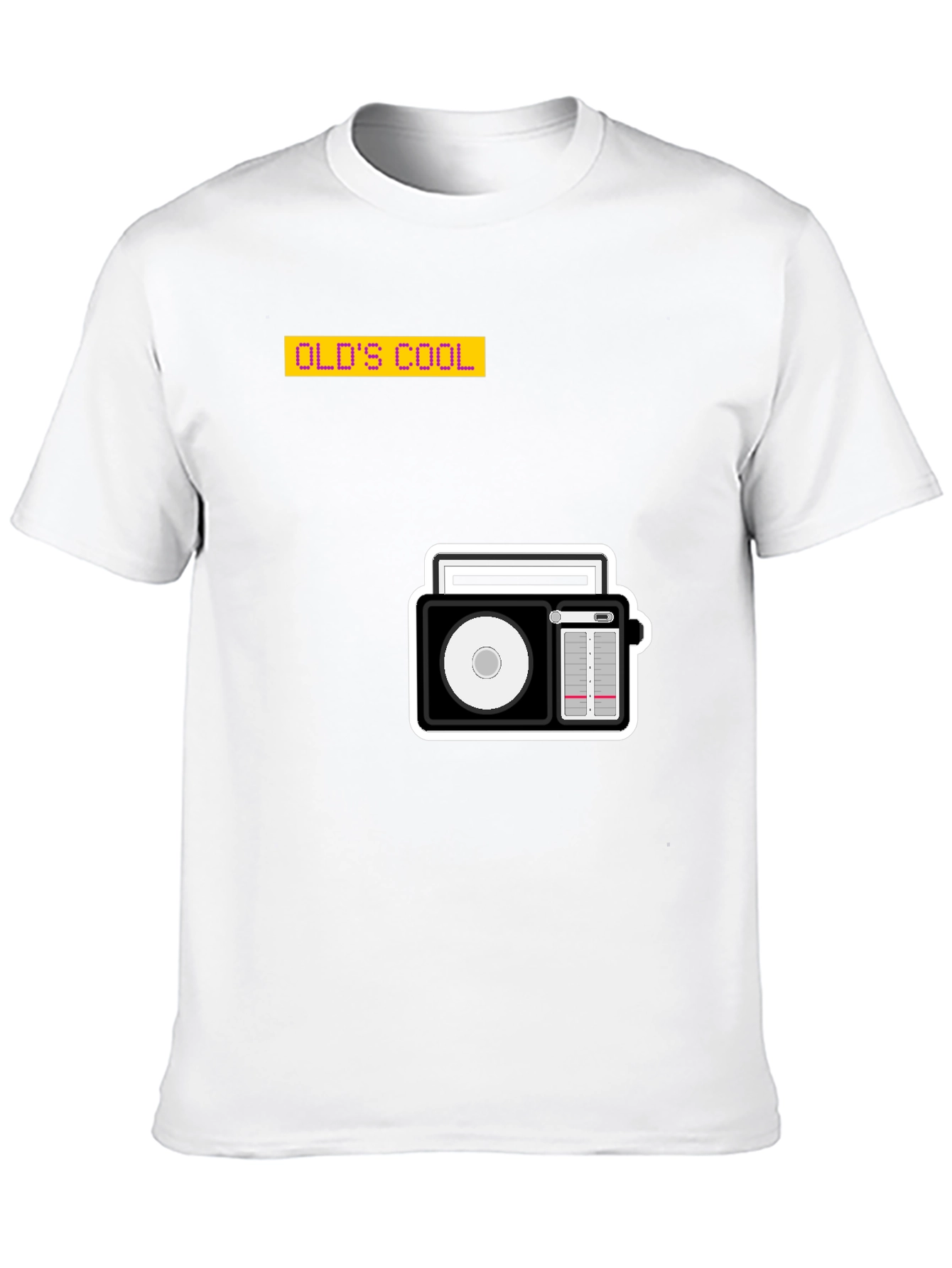 Retro Radio Graphic Black T-Shirt - Old School Cool