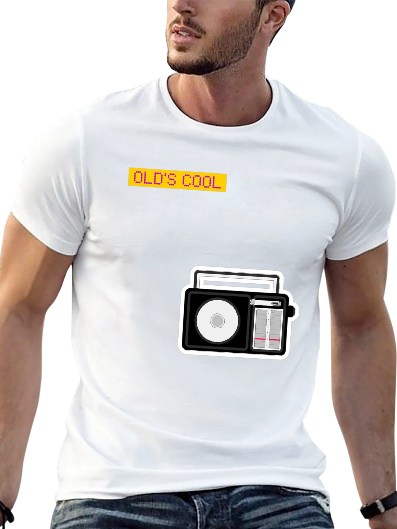 Retro Radio Graphic Black T-Shirt - Old School Cool