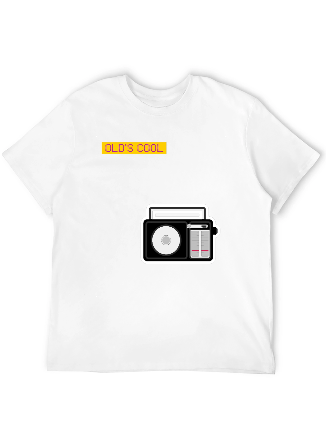 Retro Radio Graphic Black T-Shirt - Old School Cool