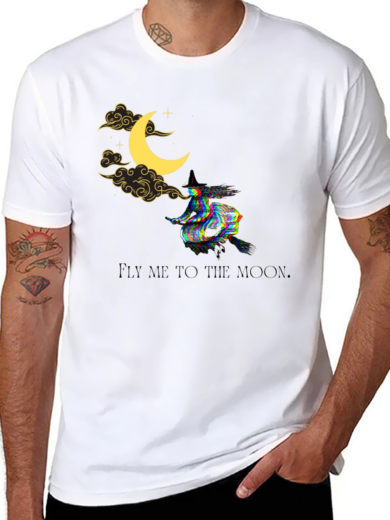 Fly Me to the Moon Witch Graphic Tee