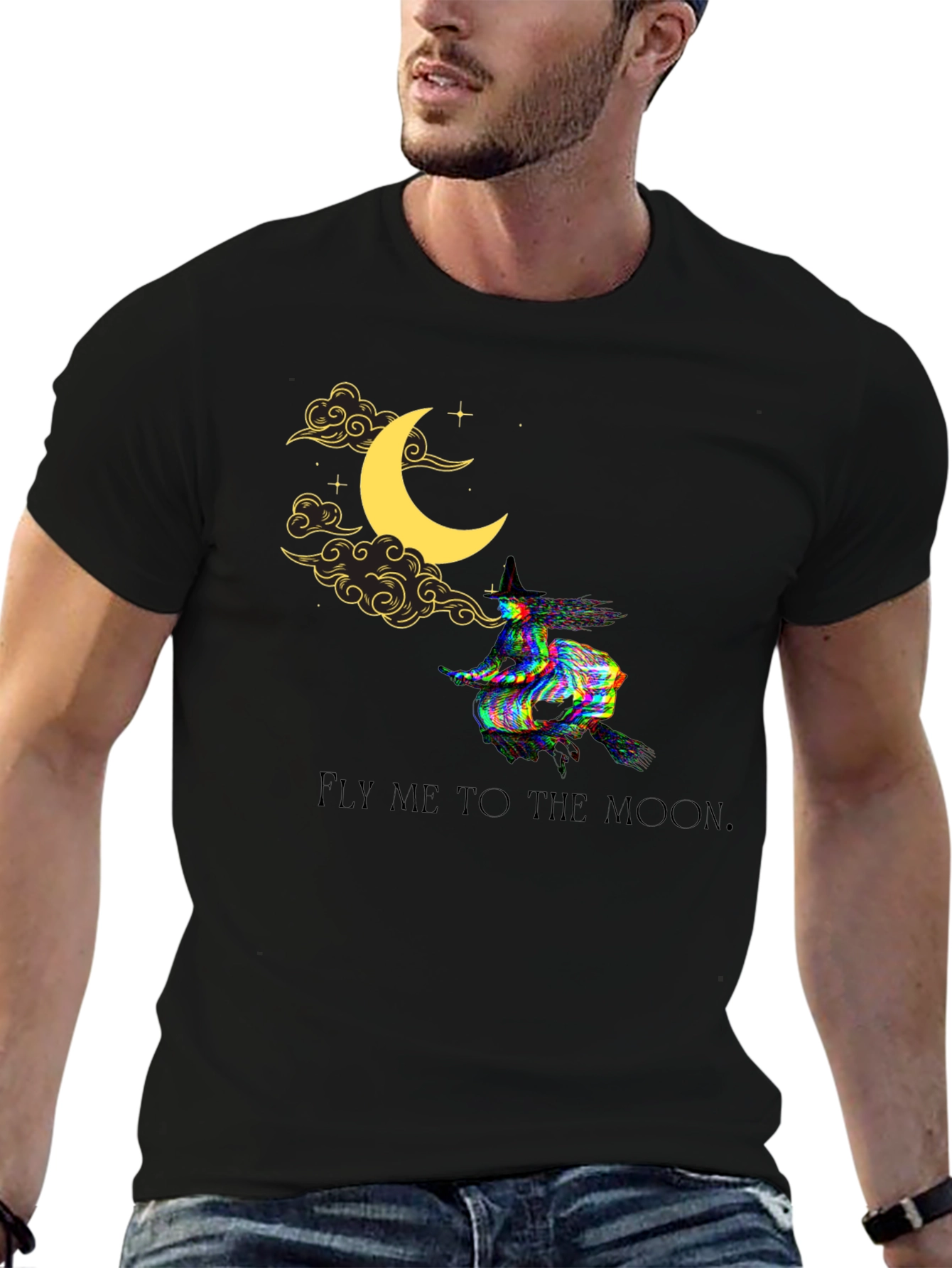 Fly Me to the Moon Witch Graphic Tee