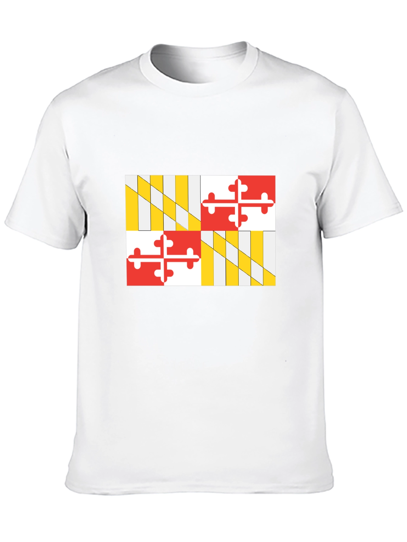 Maryland Flag T-Shirt Black Cotton Tee