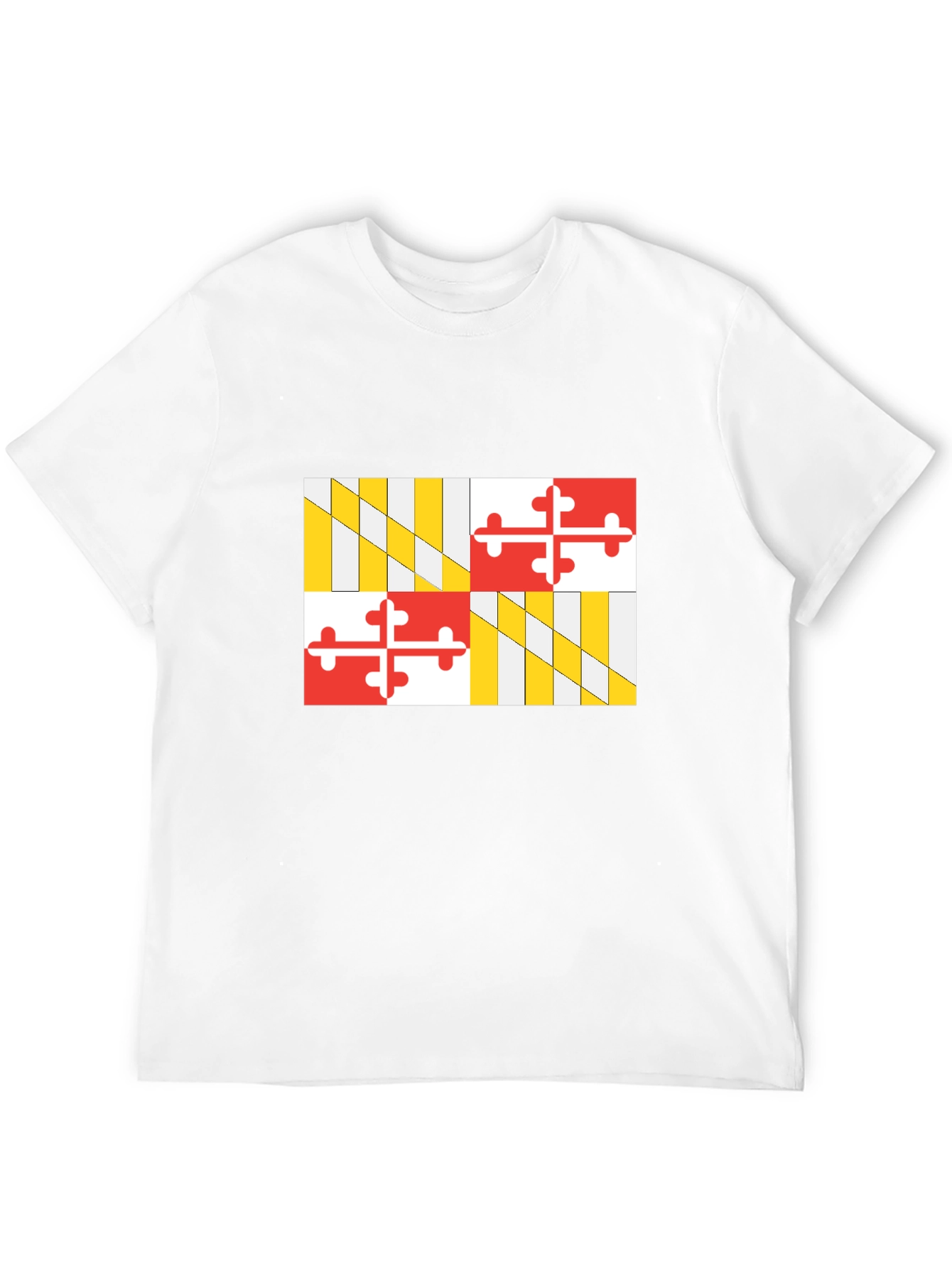 Maryland Flag T-Shirt Black Cotton Tee