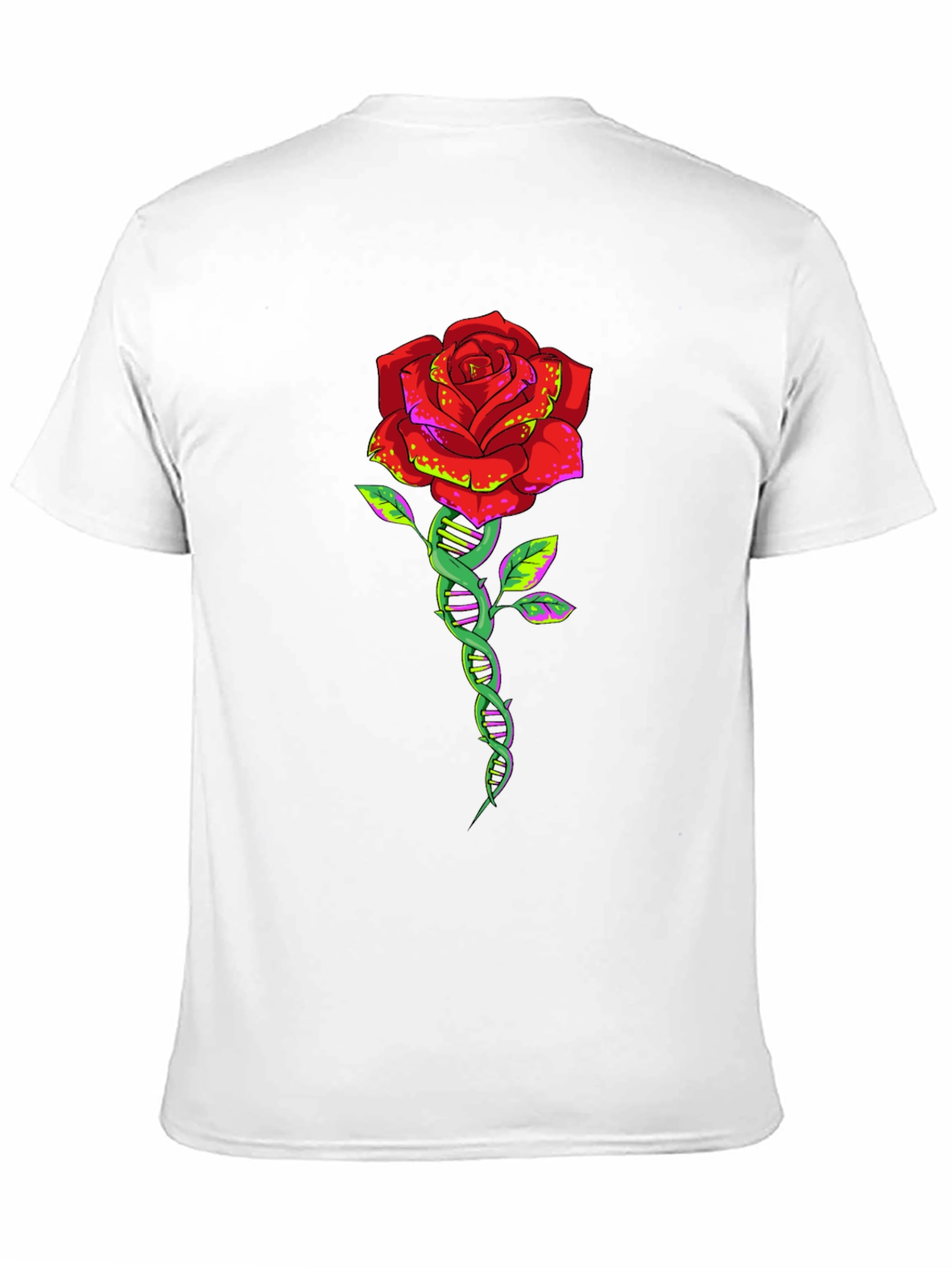 DNA Rose Graphic Tee - Black Cotton T-Shirt