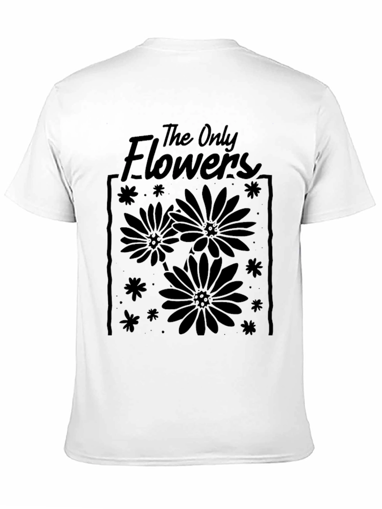 The Only Flowers Graphic Tee - Black Cotton T-Shirt