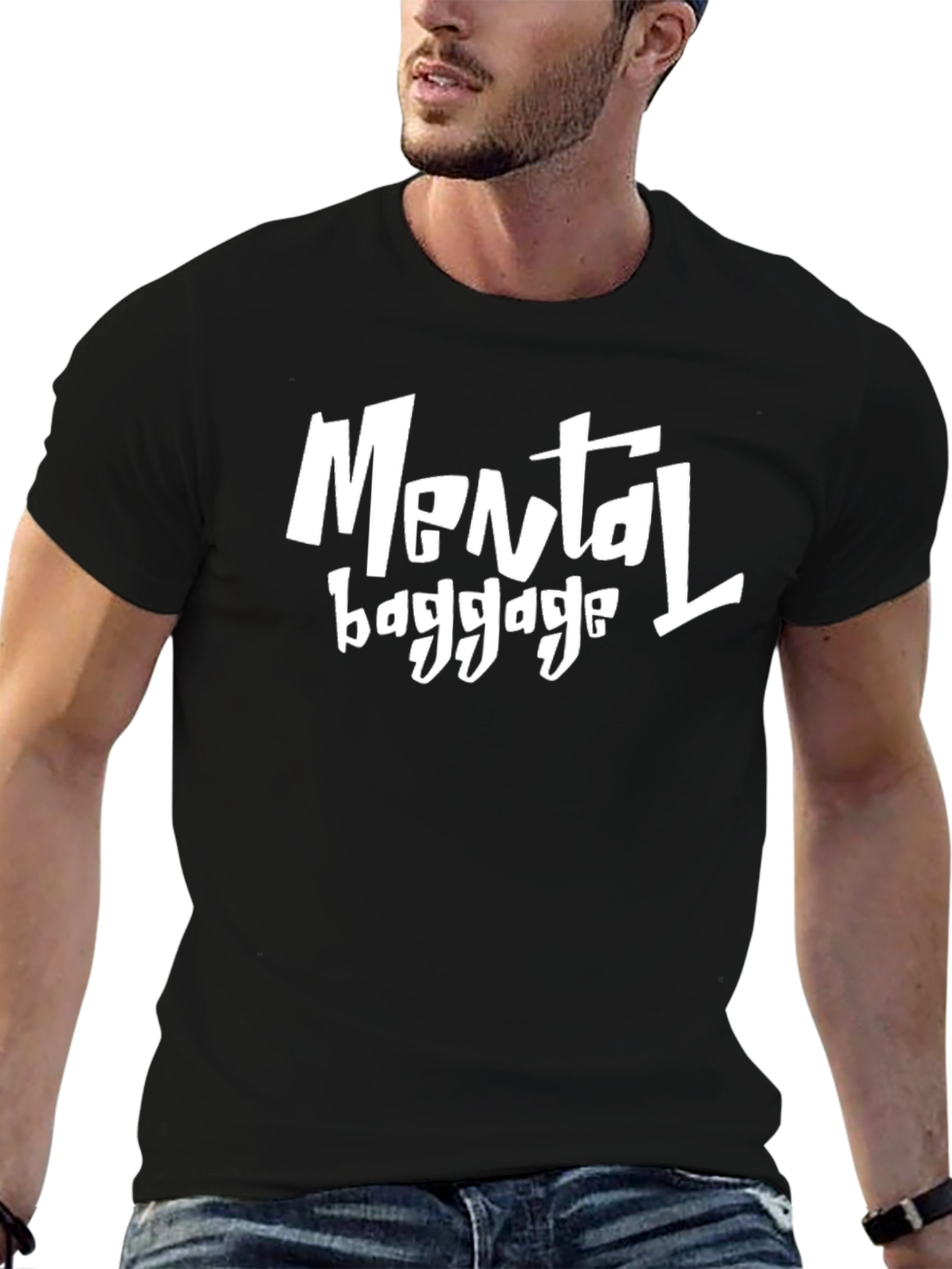 Mental Baggage Black Graphic T-Shirt