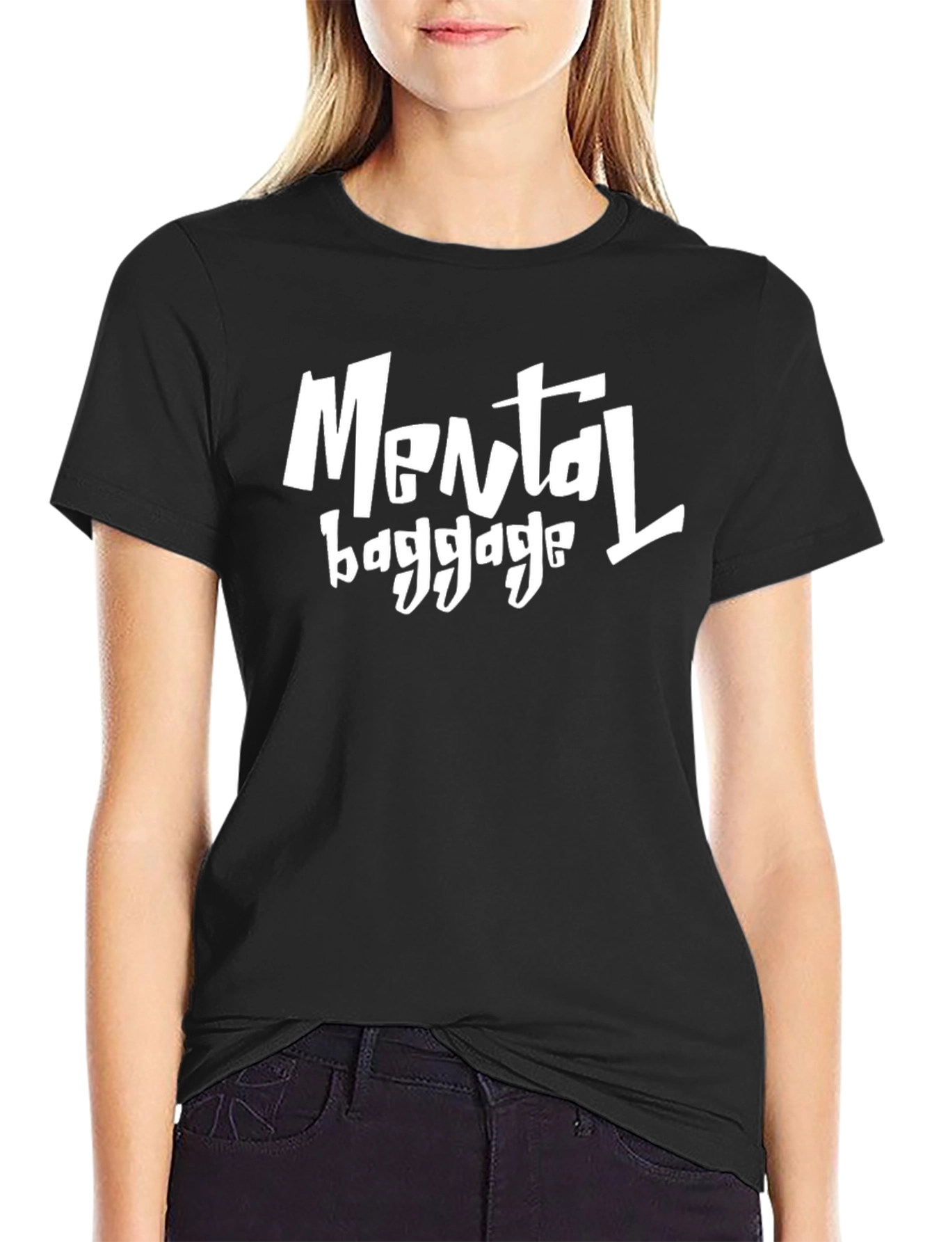 Mental Baggage Black Graphic T-Shirt