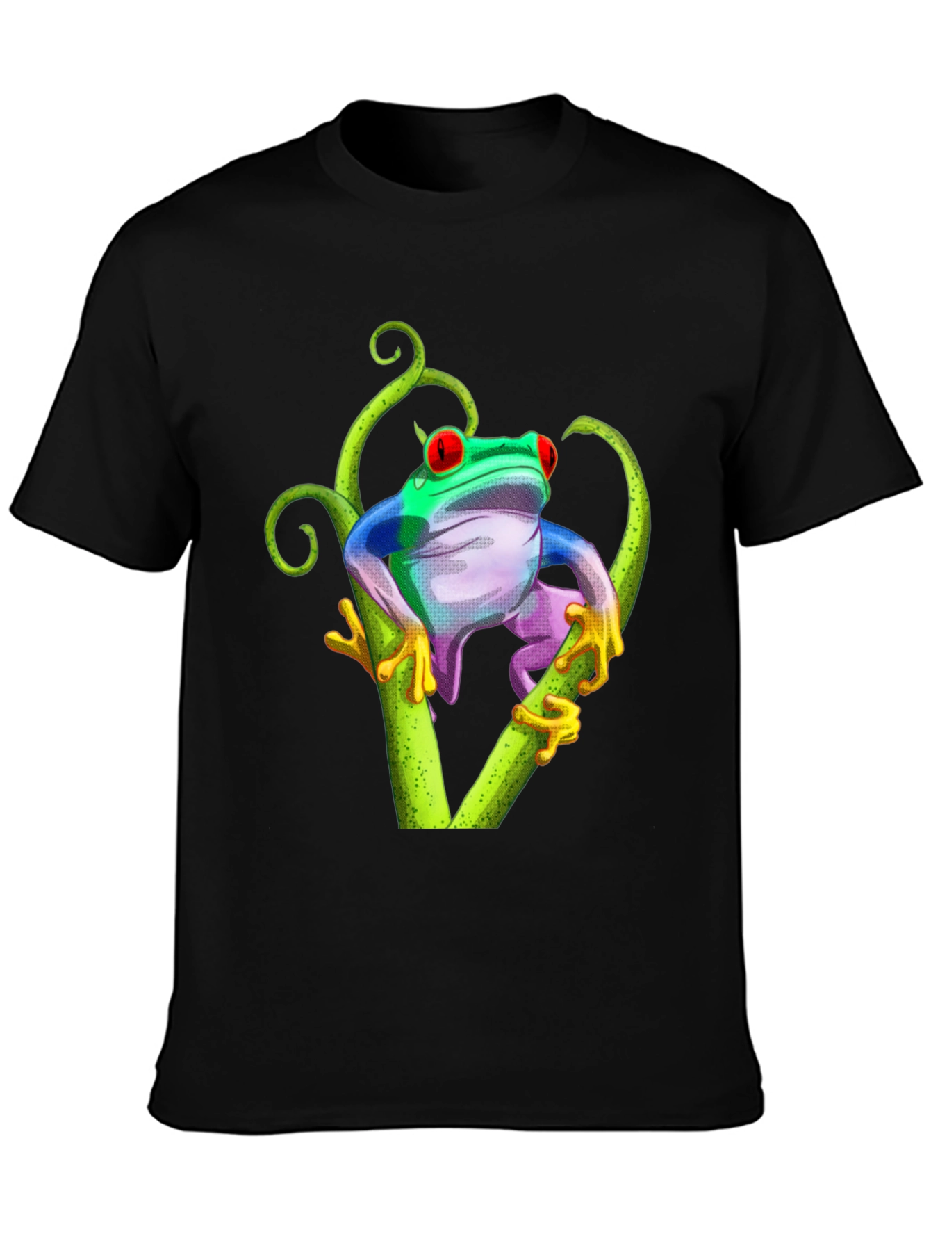 Frog Graphic Tee - Quirky Red-Eyed Tree Frog Design