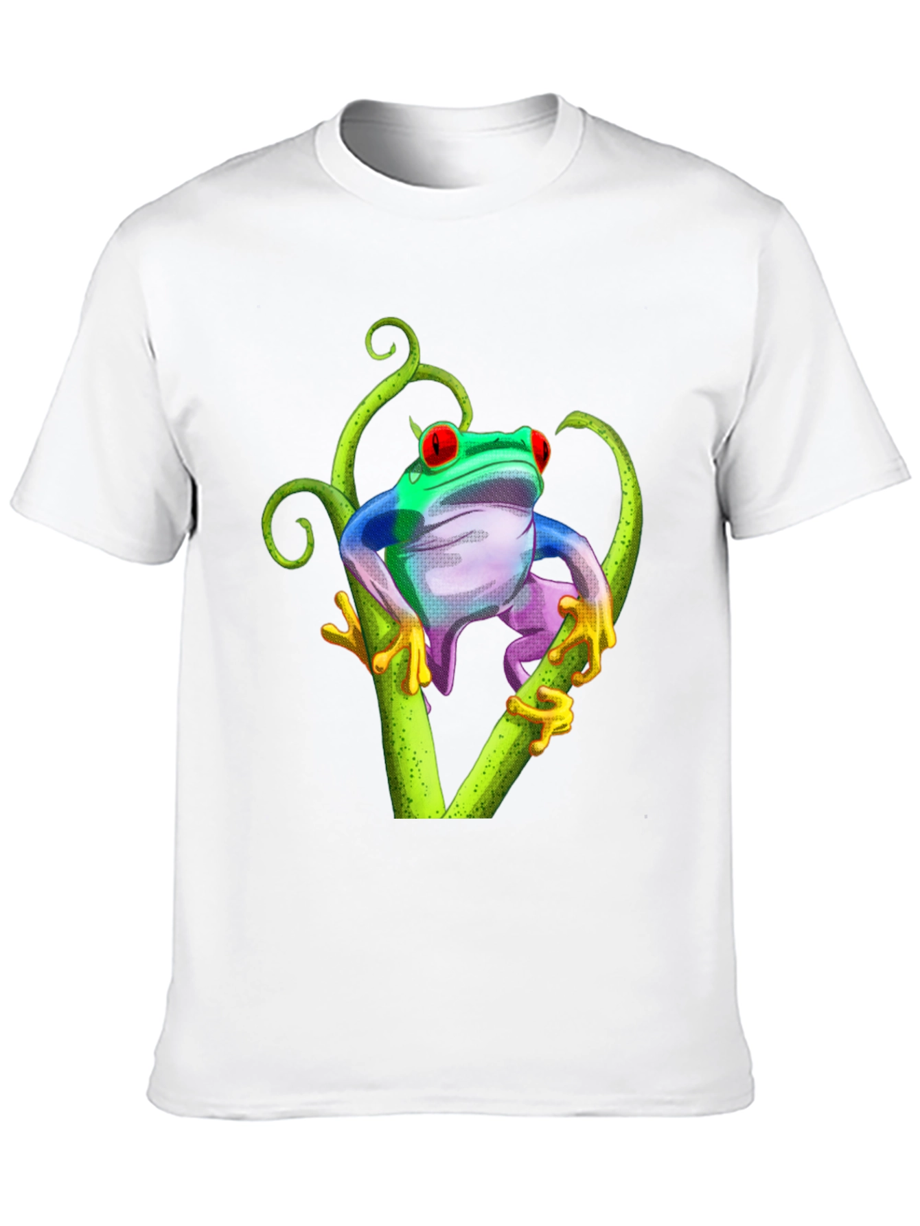 Frog Graphic Tee - Quirky Red-Eyed Tree Frog Design