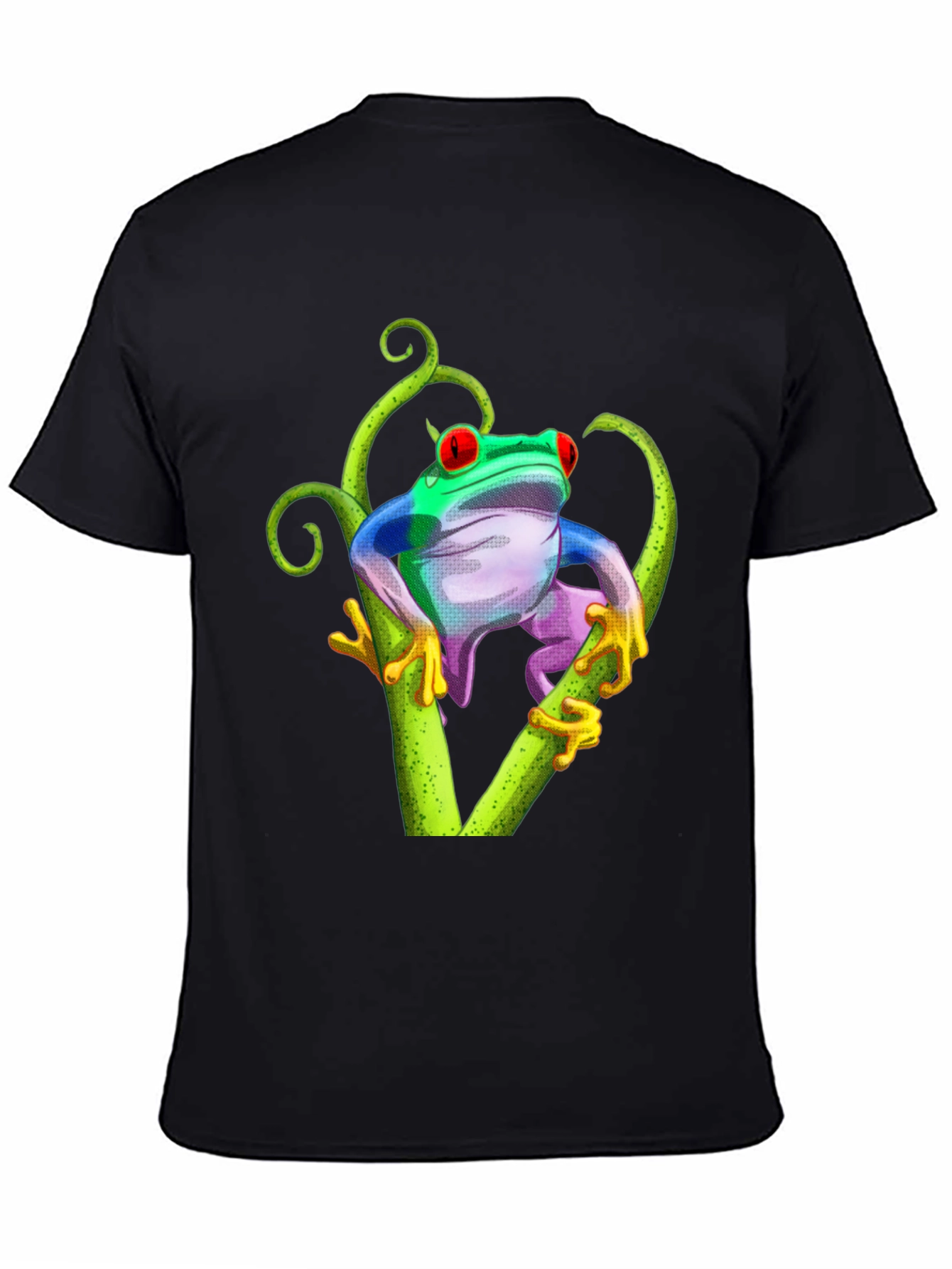 Frog Graphic Tee - Quirky Red-Eyed Tree Frog Design
