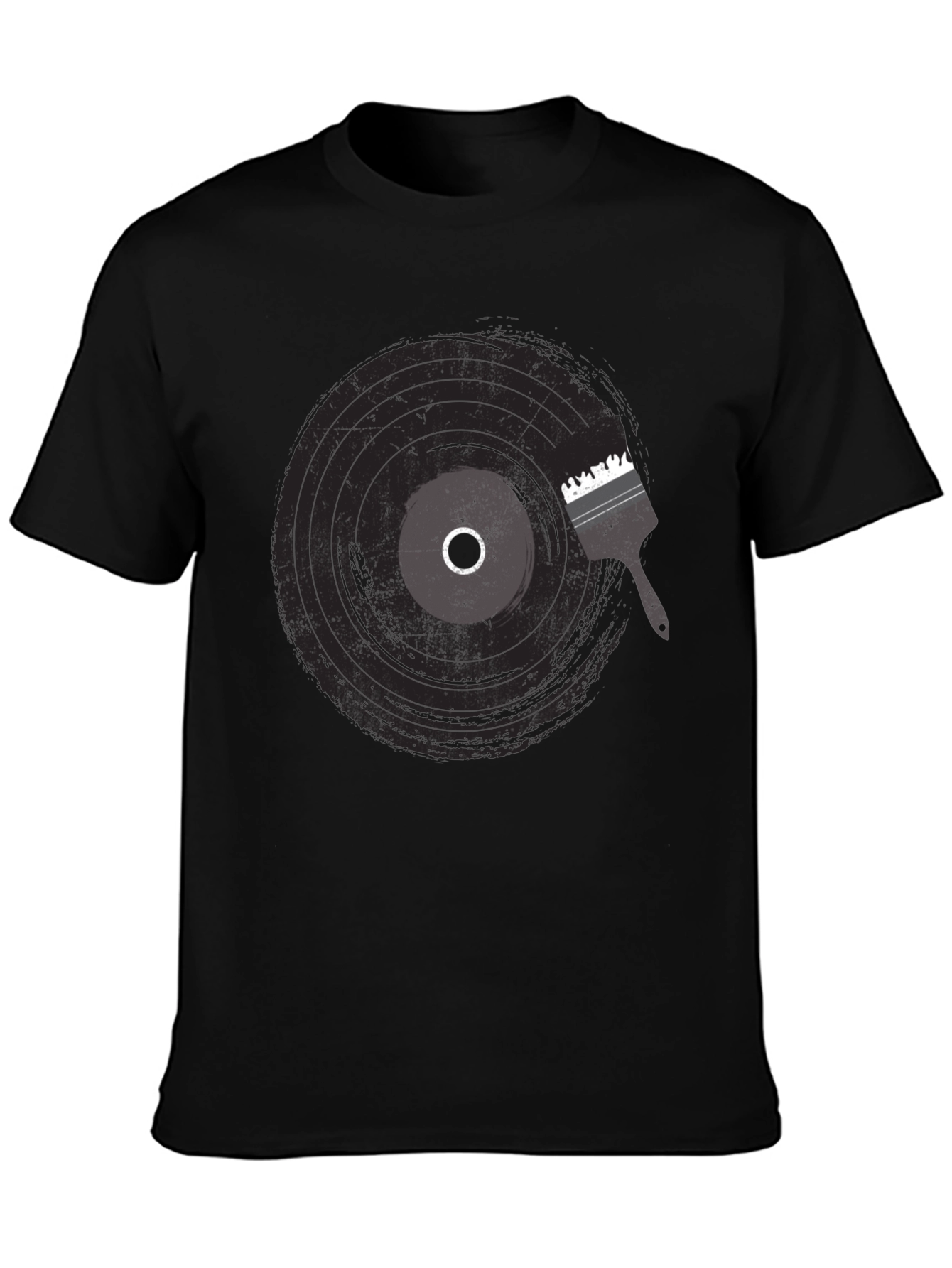 Vinyl Record Paint Brush Graphic Tee
