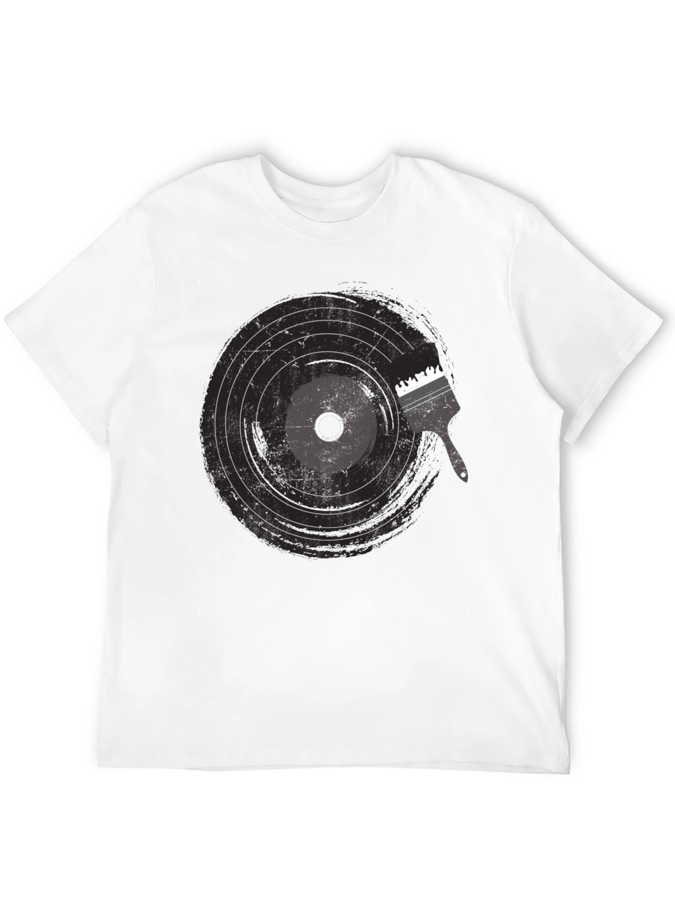Vinyl Record Paint Brush Graphic Tee