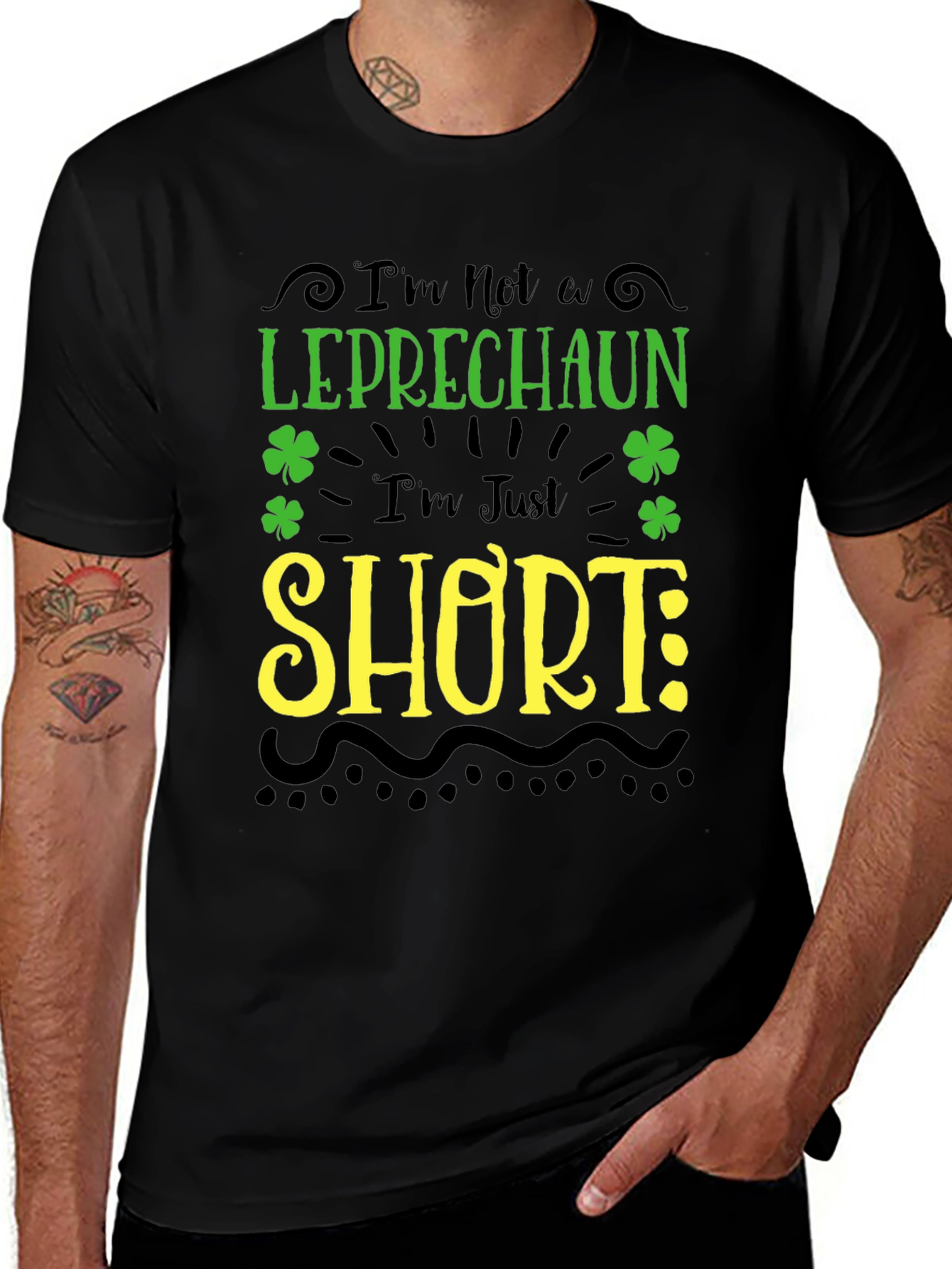 Funny Leprechaun Short St. Patricks Day Graphic Tee