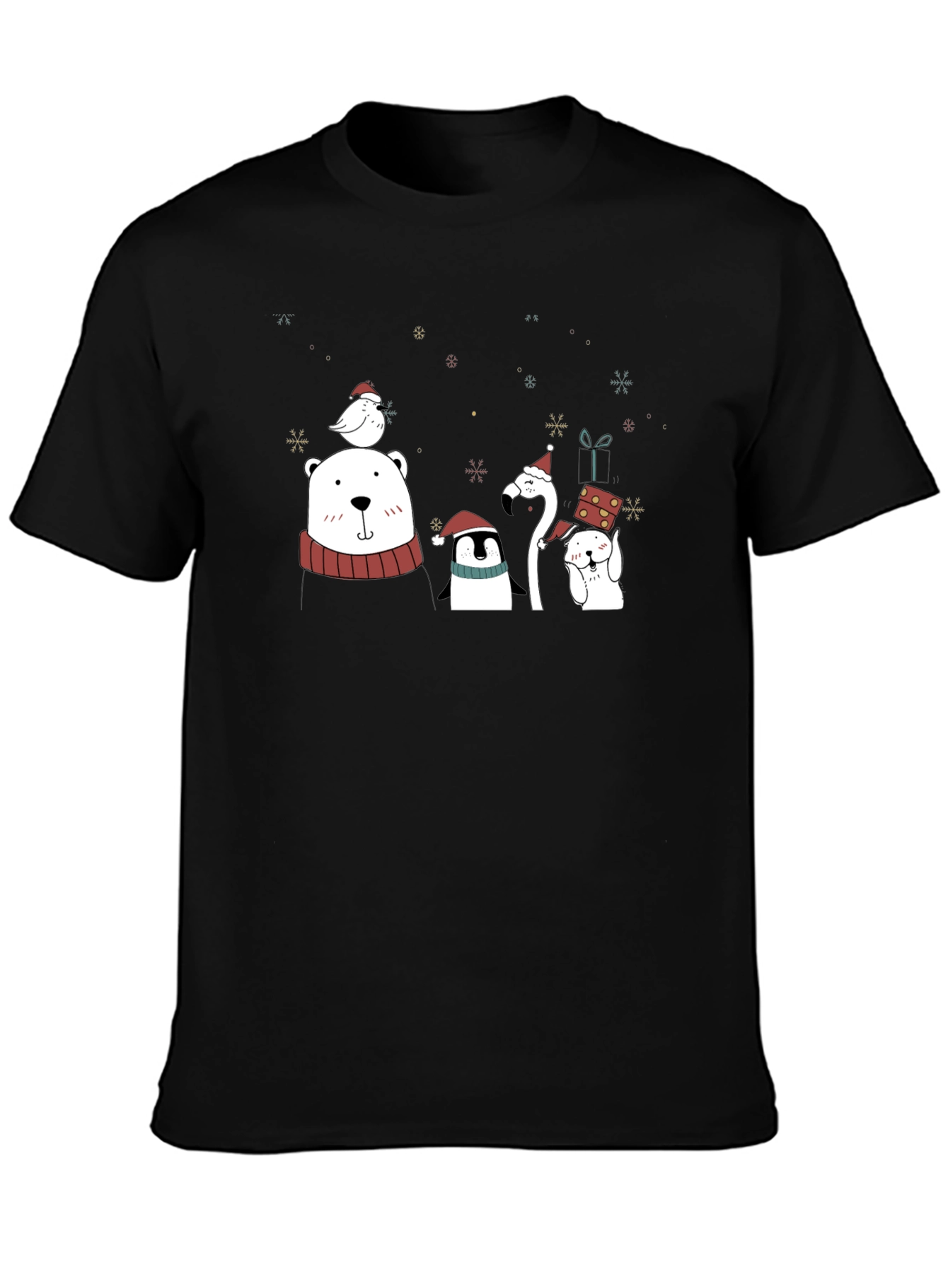 Festive Holiday Animals Graphic T-Shirt