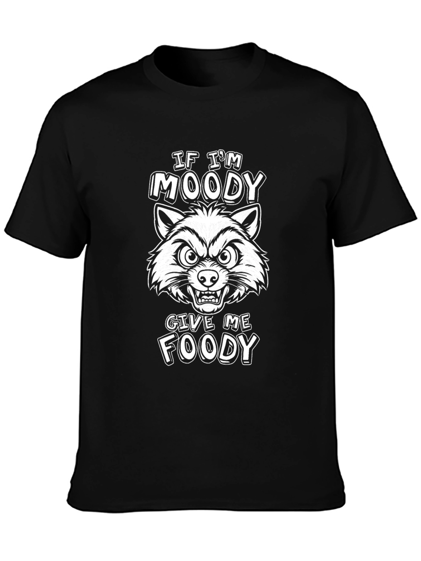 Moody Raccoon Graphic T-Shirt - Funny Foodie Tee