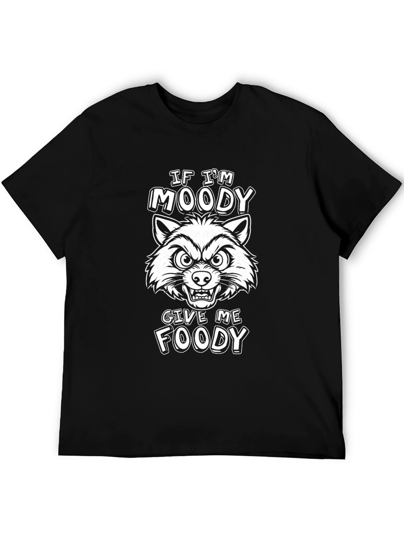 Moody Raccoon Graphic T-Shirt - Funny Foodie Tee