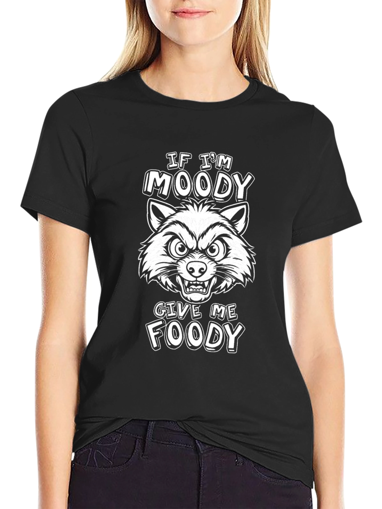 Moody Raccoon Graphic T-Shirt - Funny Foodie Tee