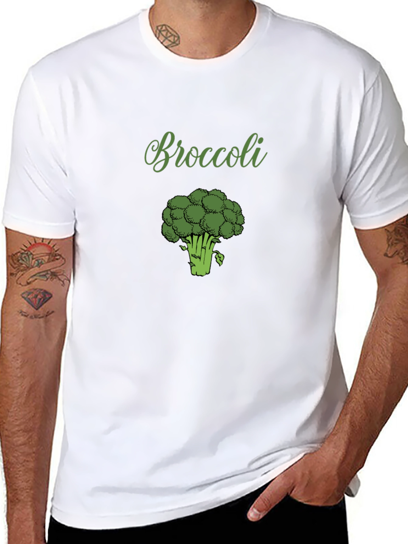 Broccoli Graphic Tee - Black Cotton T-Shirt