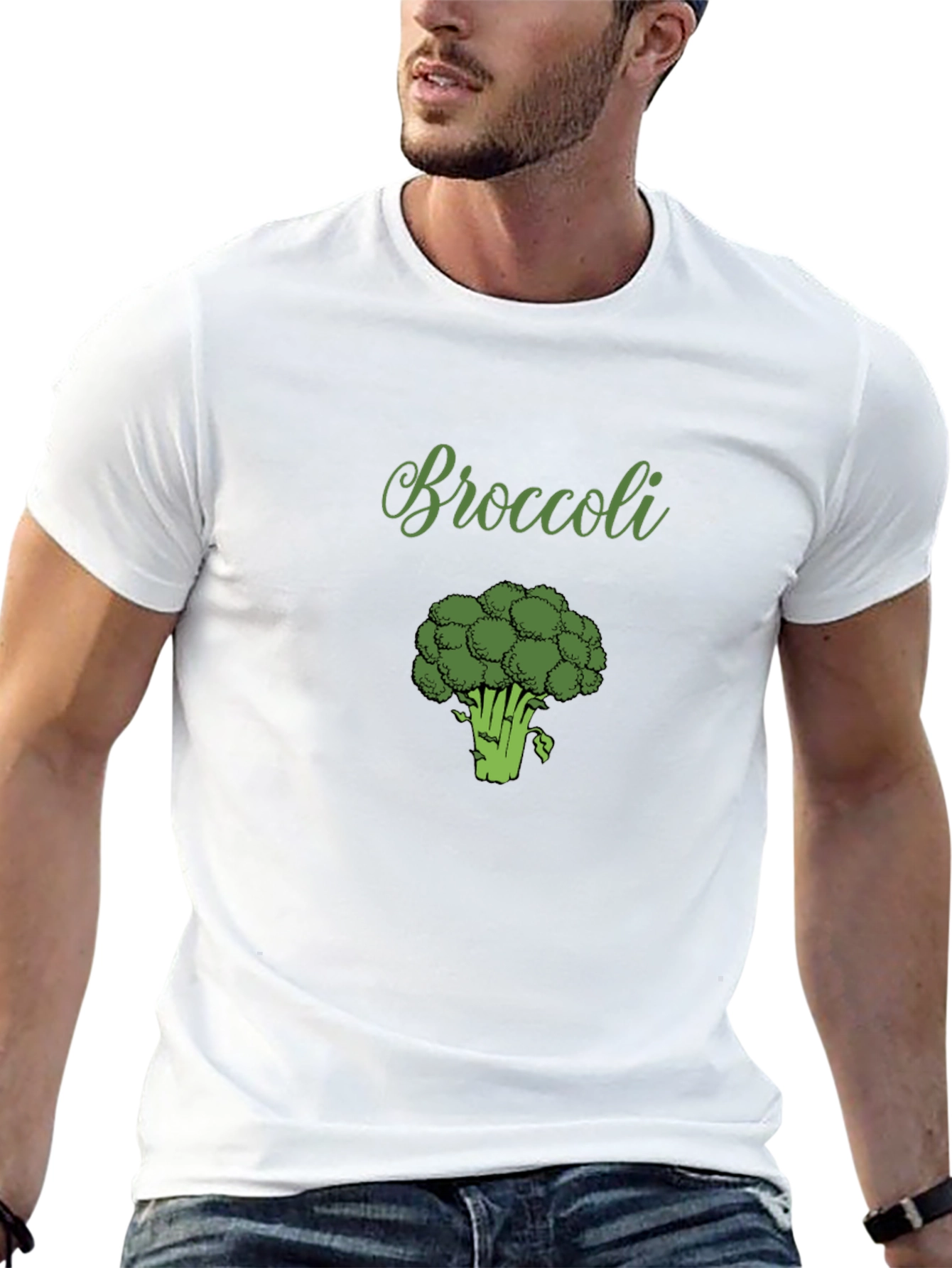 Broccoli Graphic Tee - Black Cotton T-Shirt