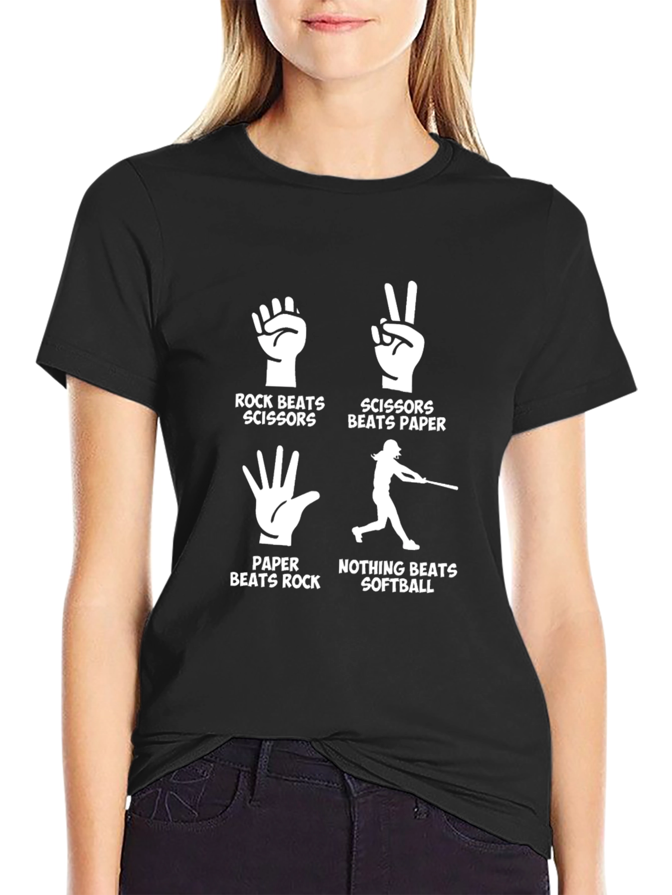 Rock Paper Scissors Softball T-Shirt