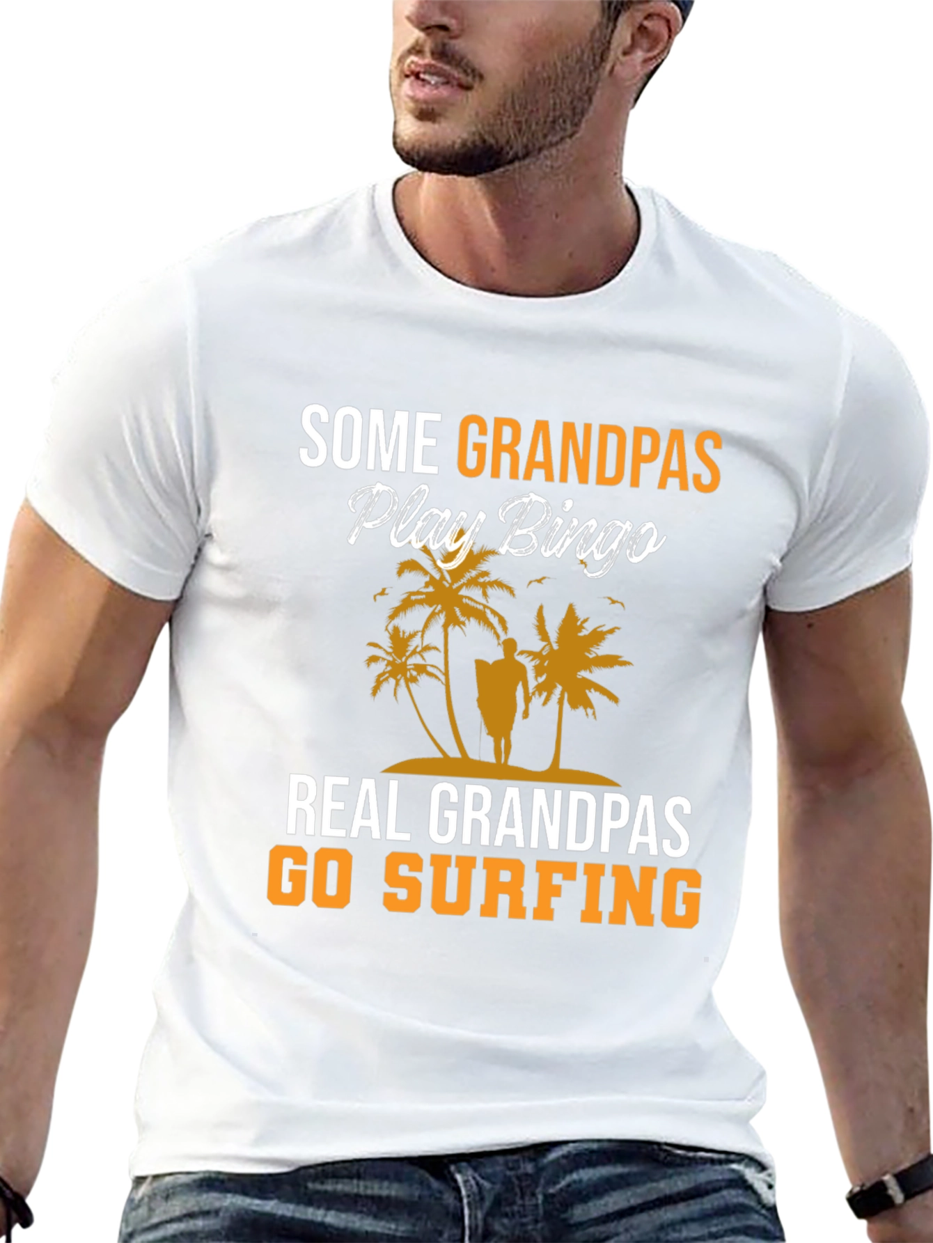 Surfing Grandpas Black T-Shirt