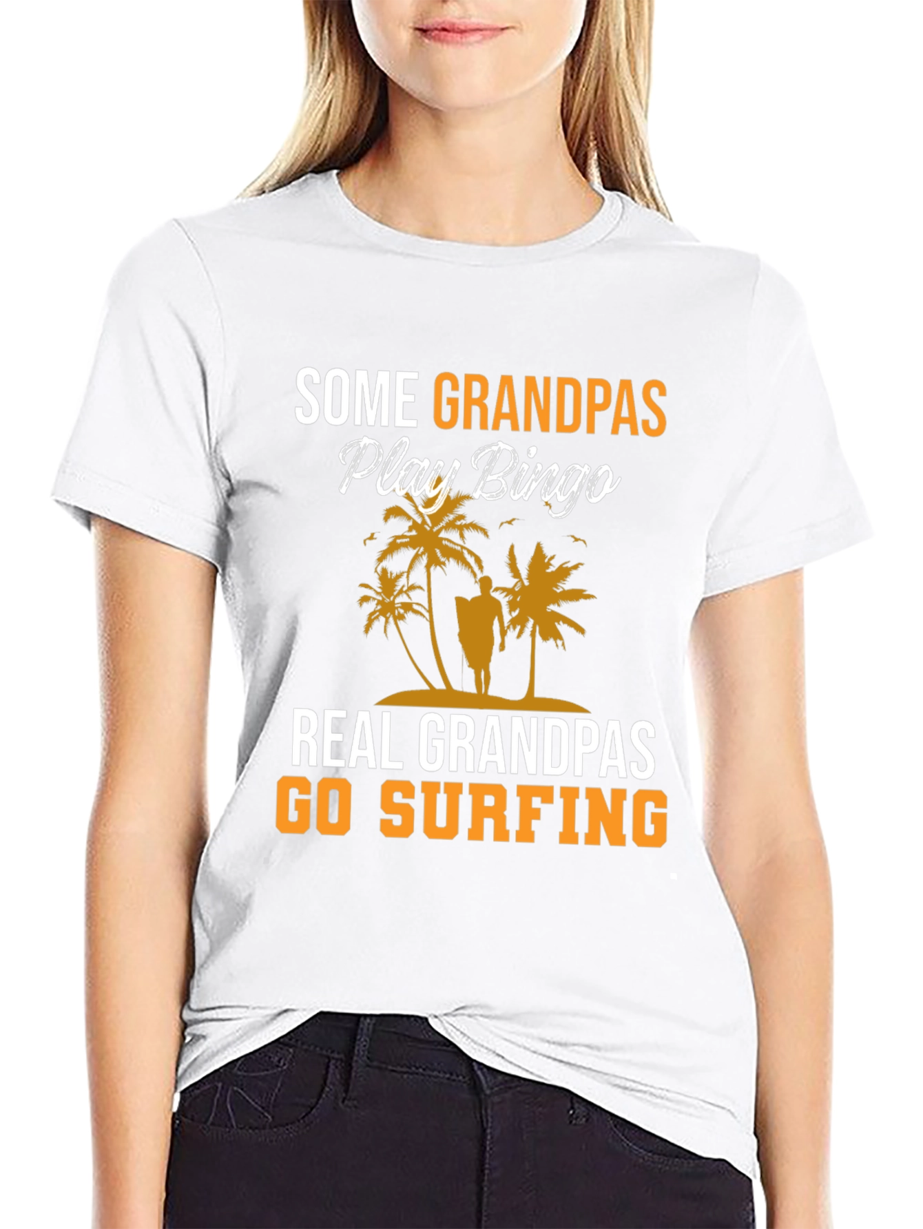 Surfing Grandpas Black T-Shirt