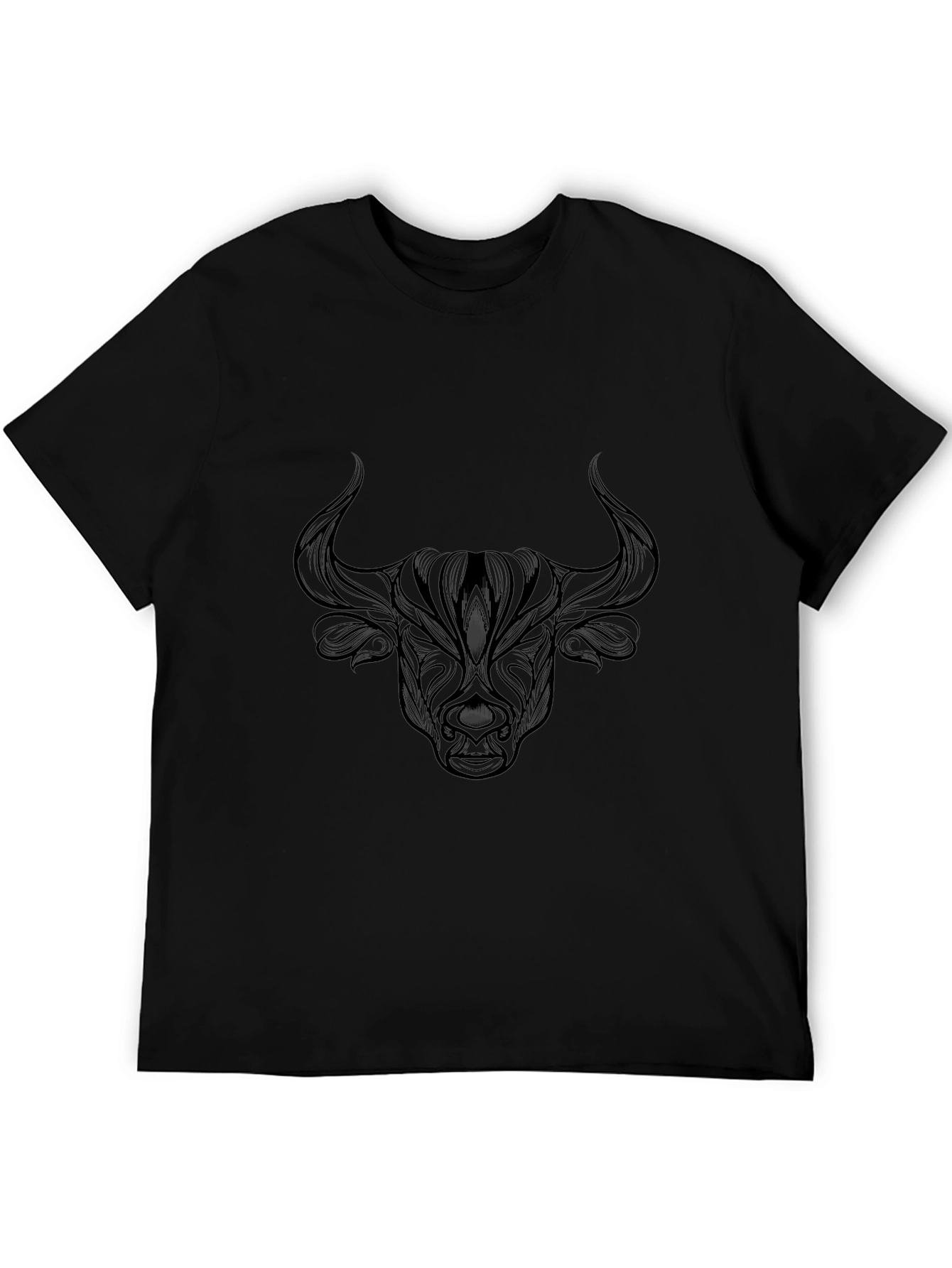 Mens Black Bull Graphic Tee - Stylish & Unique