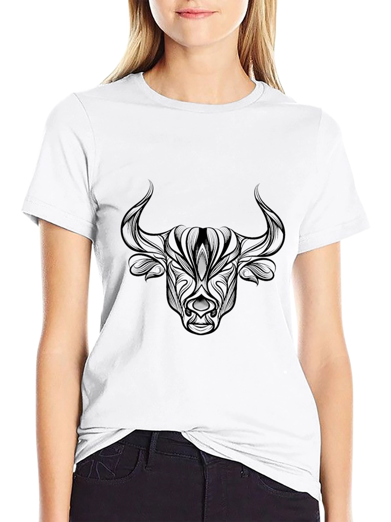 Mens Black Bull Graphic Tee - Stylish & Unique
