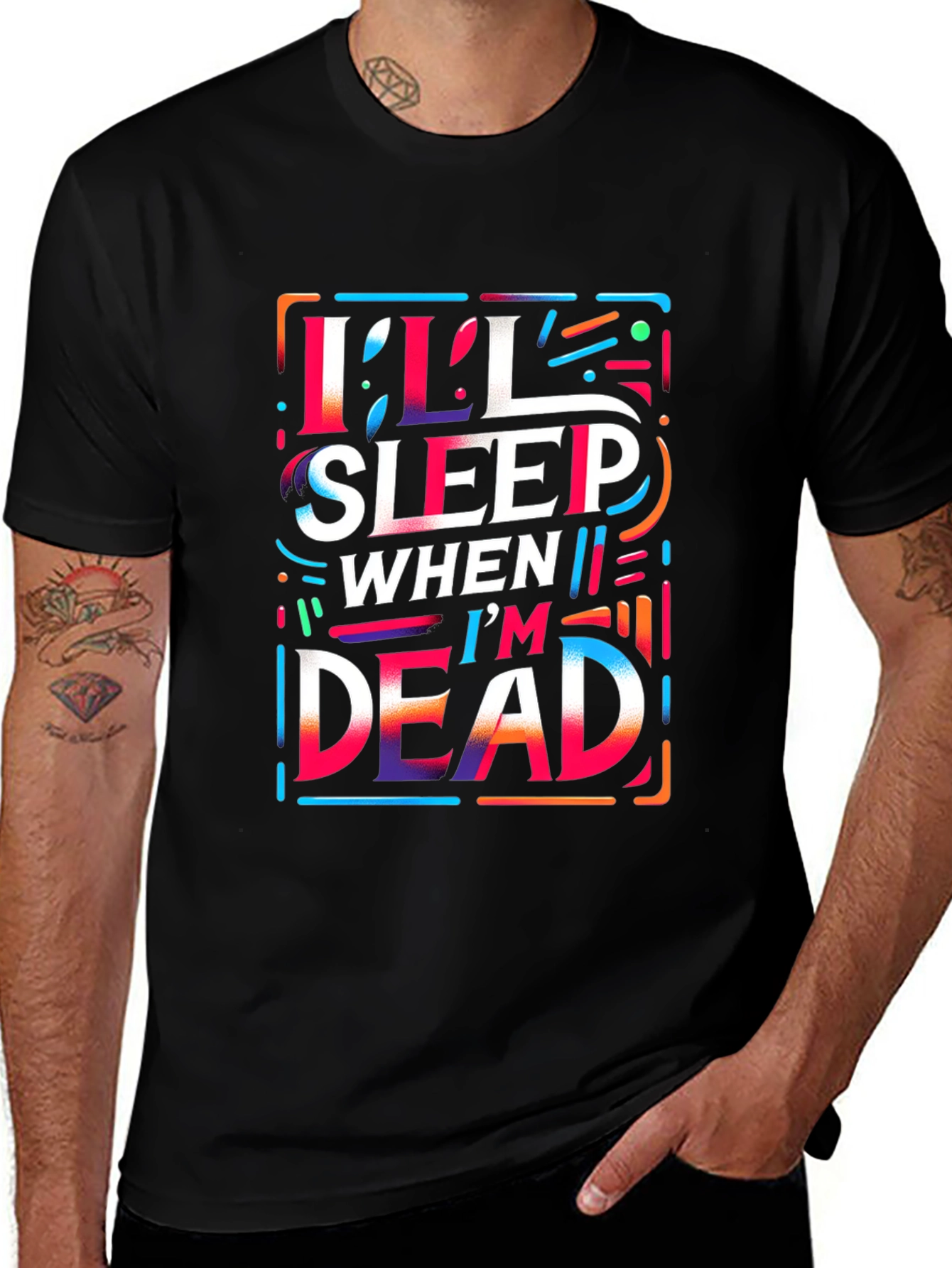 Ill Sleep When Im Dead Graphic Tee - Black