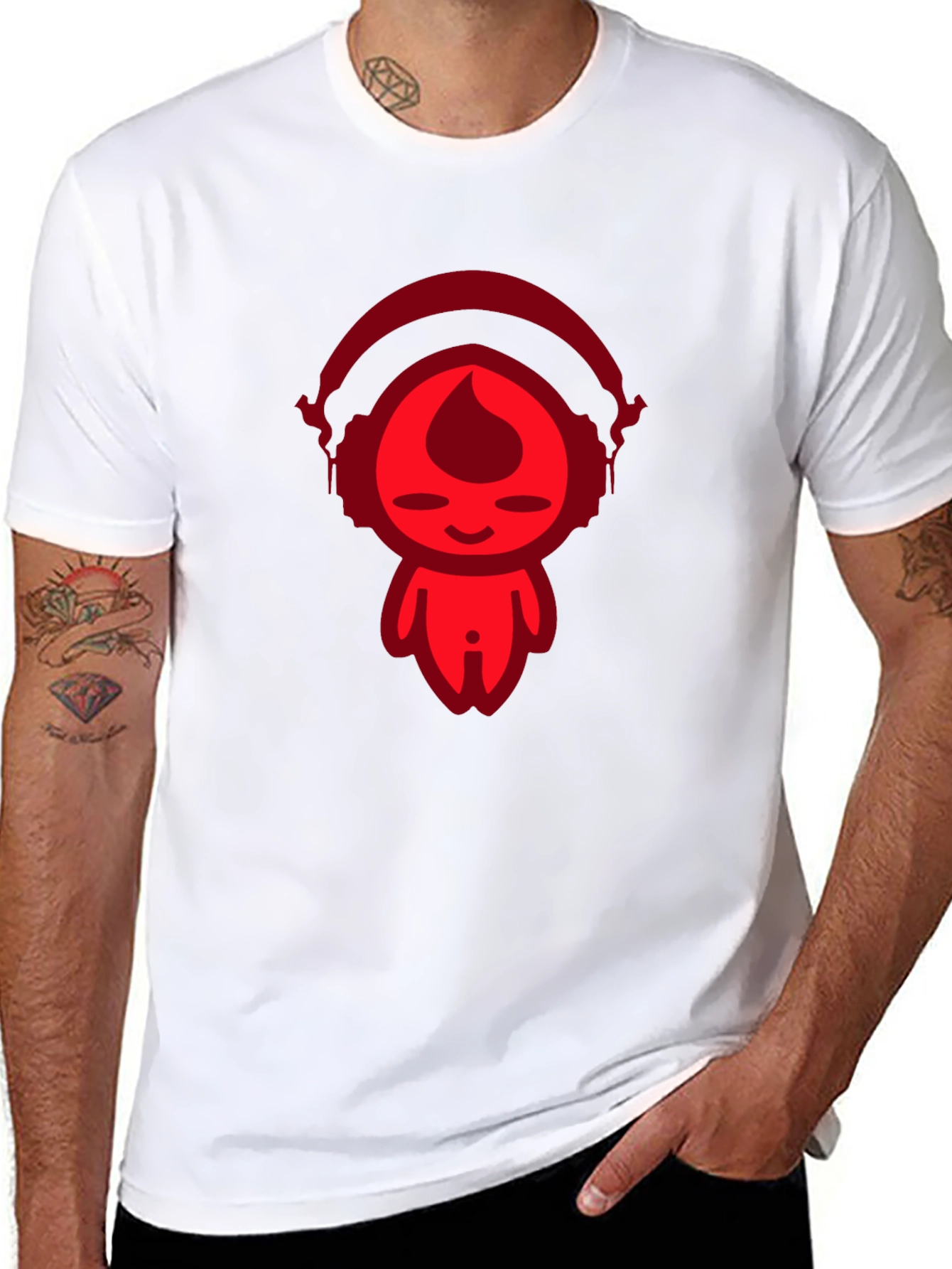 Cool Red Graphic Print Black T-Shirt