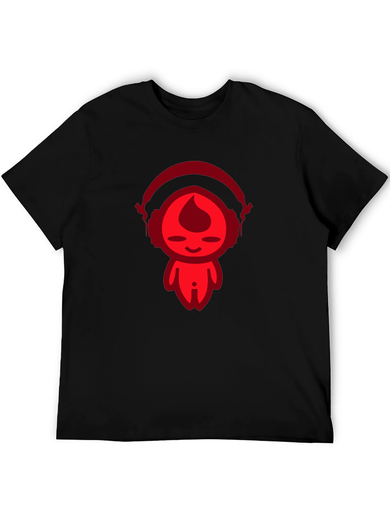 Cool Red Graphic Print Black T-Shirt