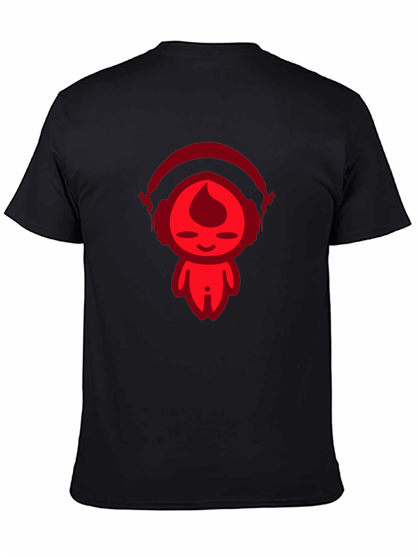 Cool Red Graphic Print Black T-Shirt