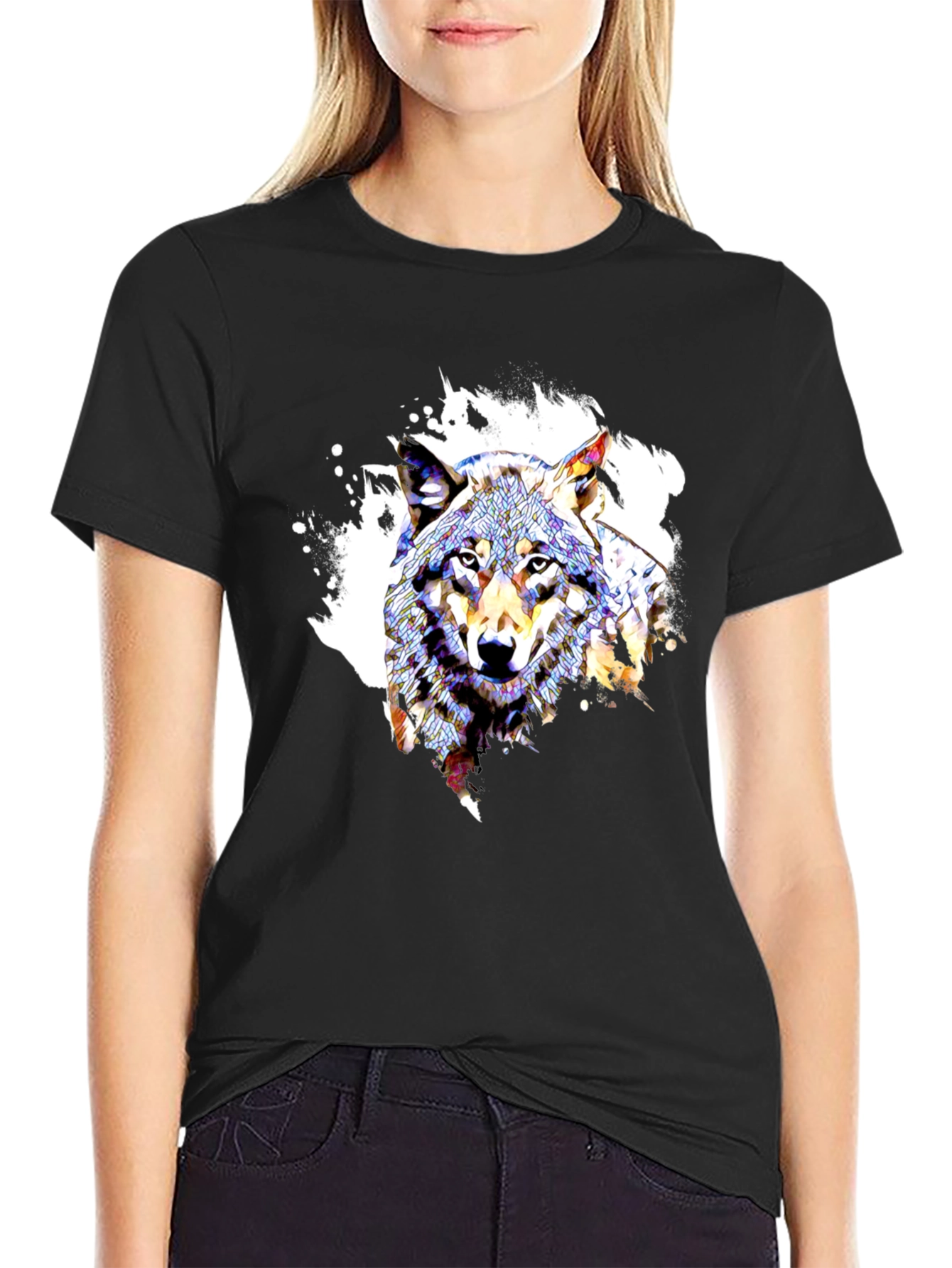 Wolf Graphic Tee - Modern Art Design