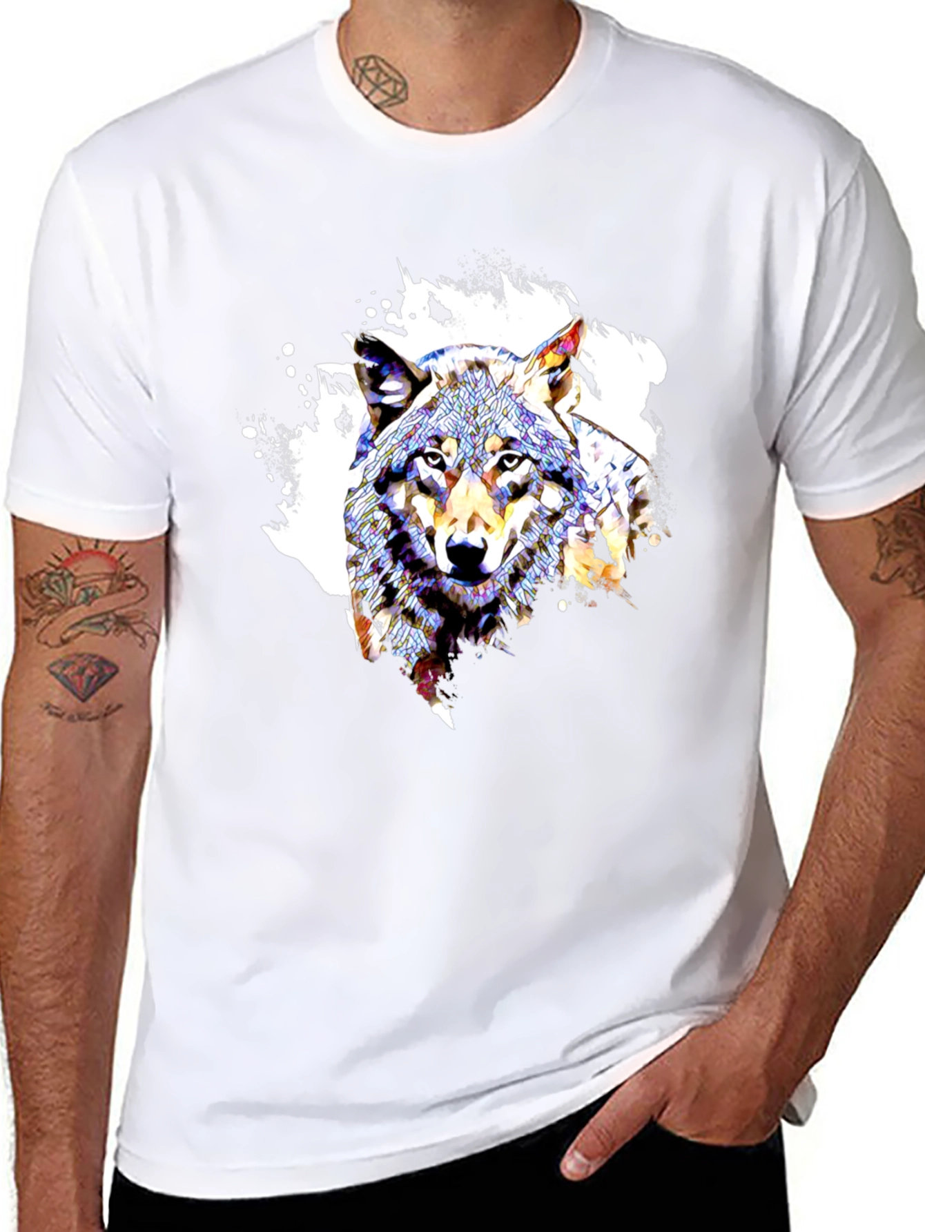 Wolf Graphic Tee - Modern Art Design
