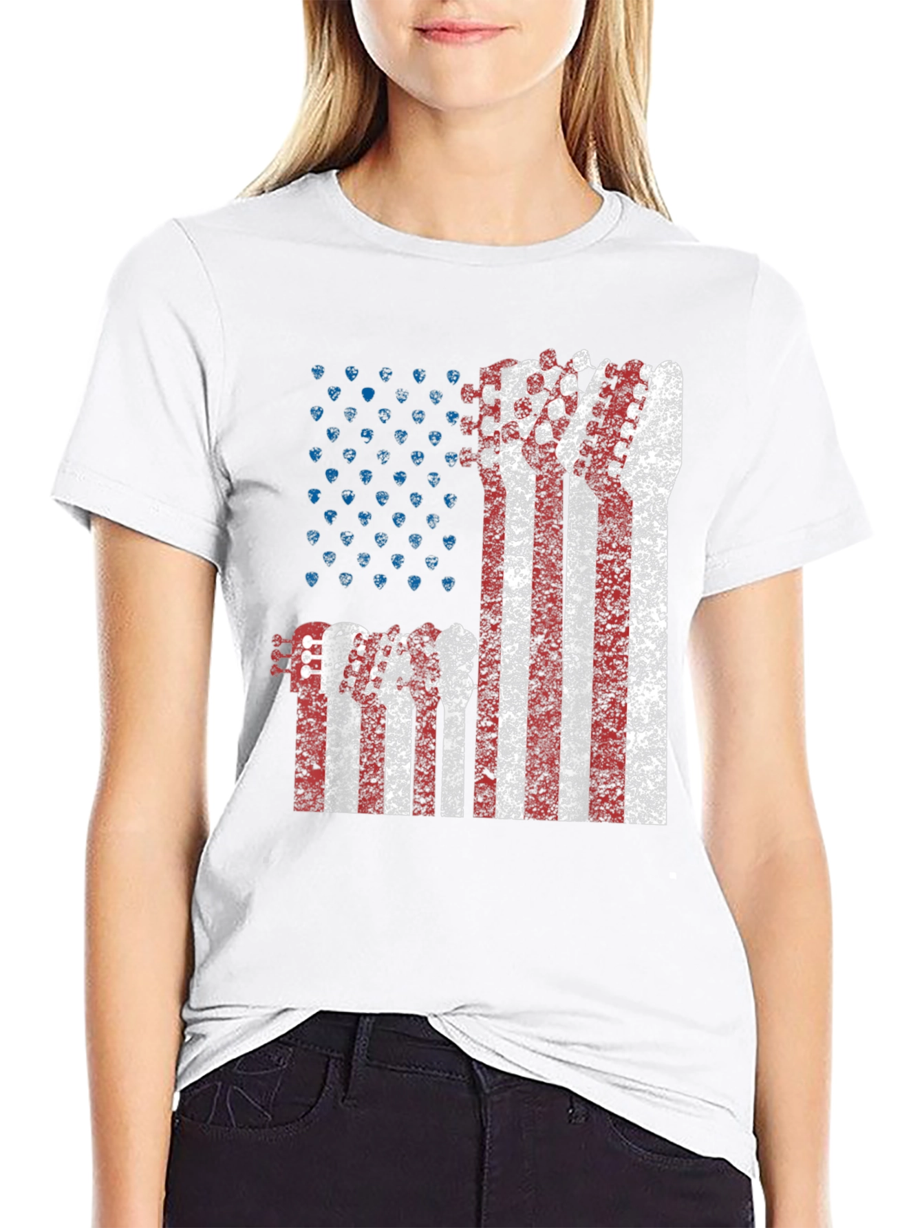 American Flag Guitar T-Shirt