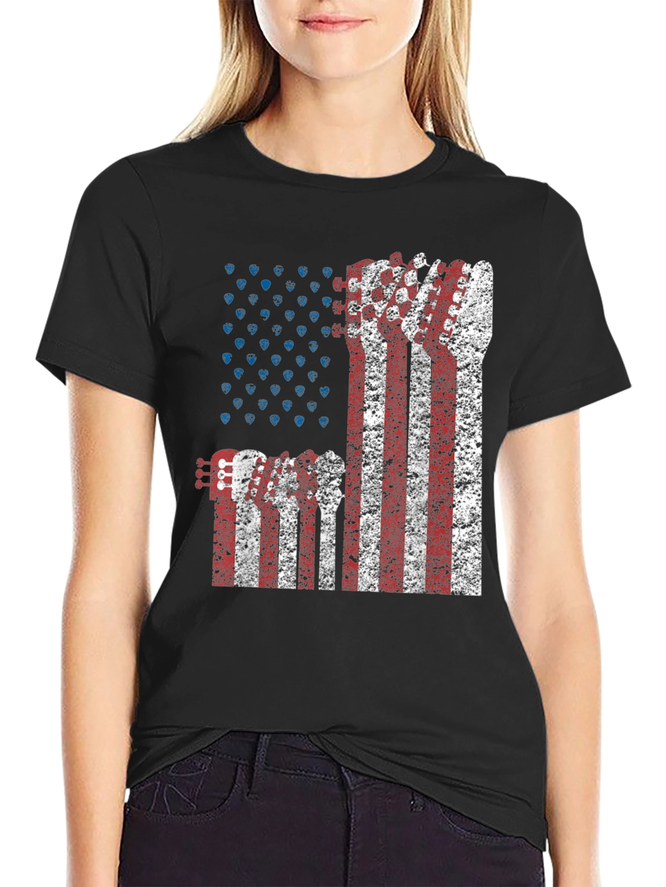 American Flag Guitar T-Shirt