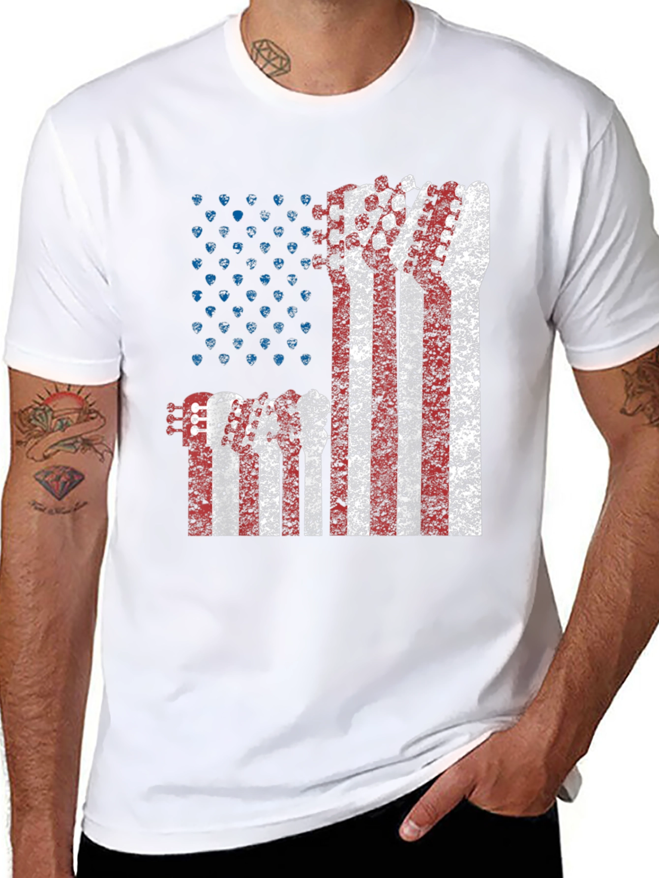 American Flag Guitar T-Shirt