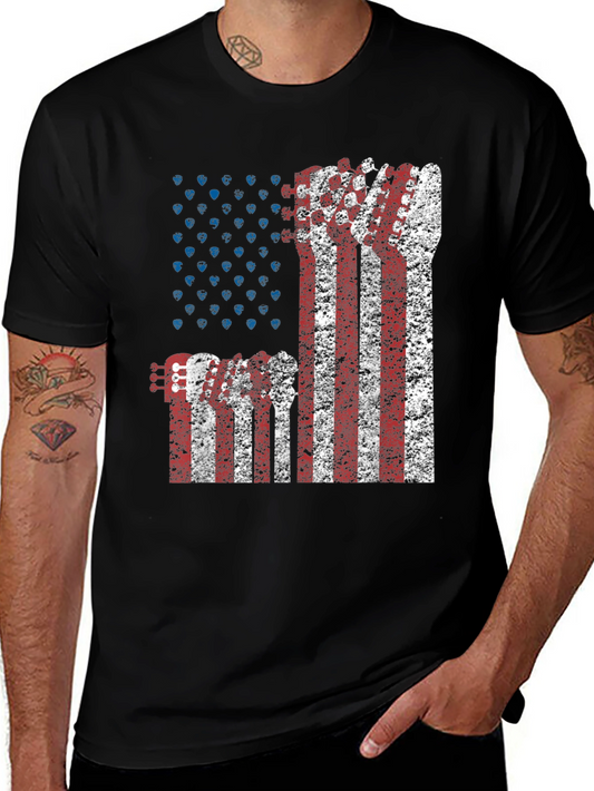 American Flag Guitar T-Shirt