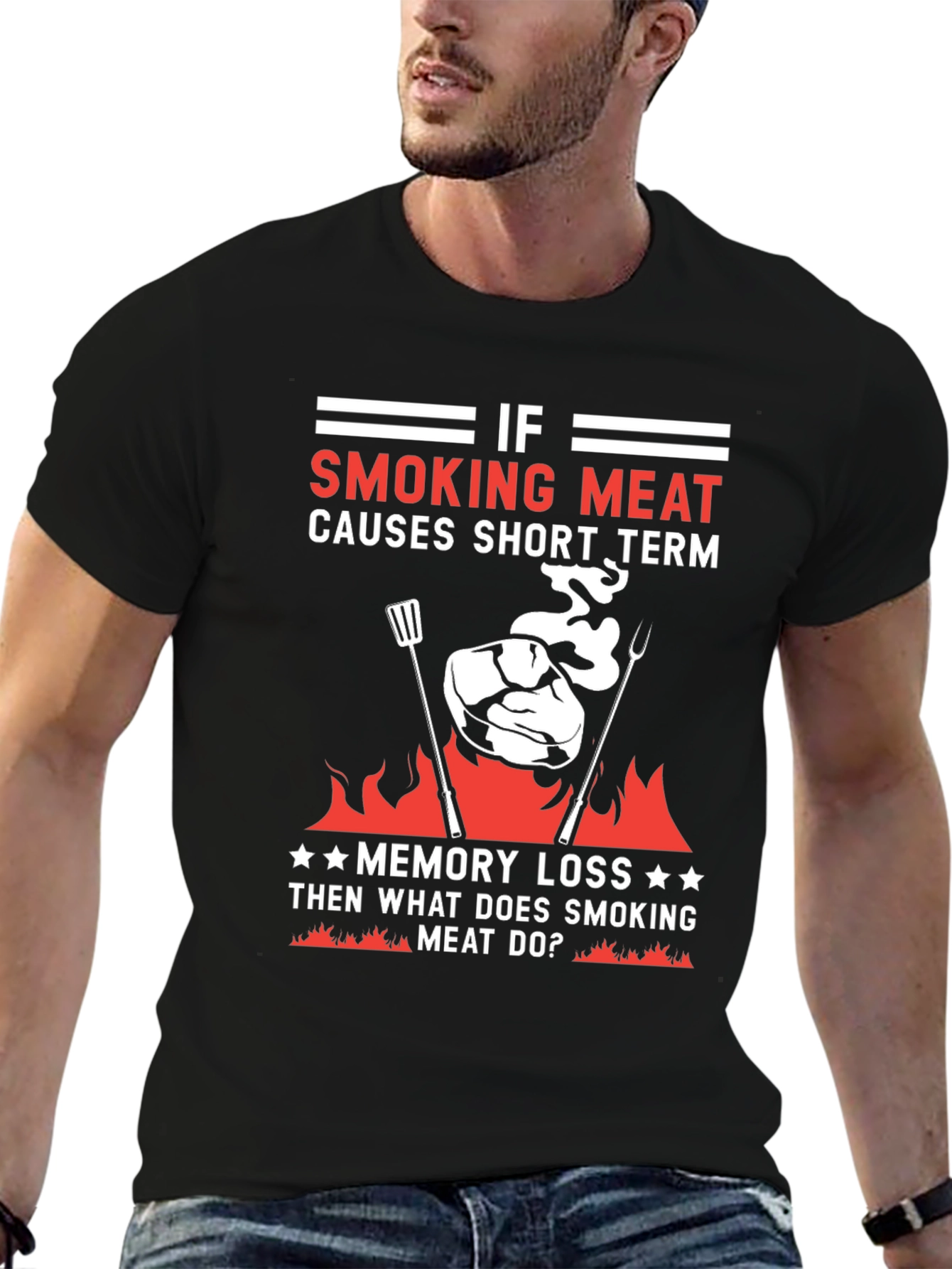Smoking Meat BBQ T-Shirt Funny Grill Master Tee