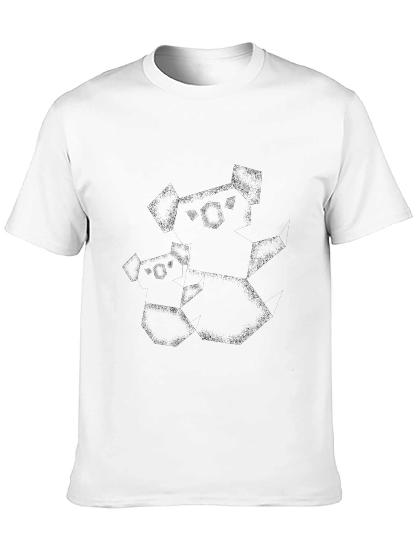 Mens Black Graphic Tee - Abstract Character Print