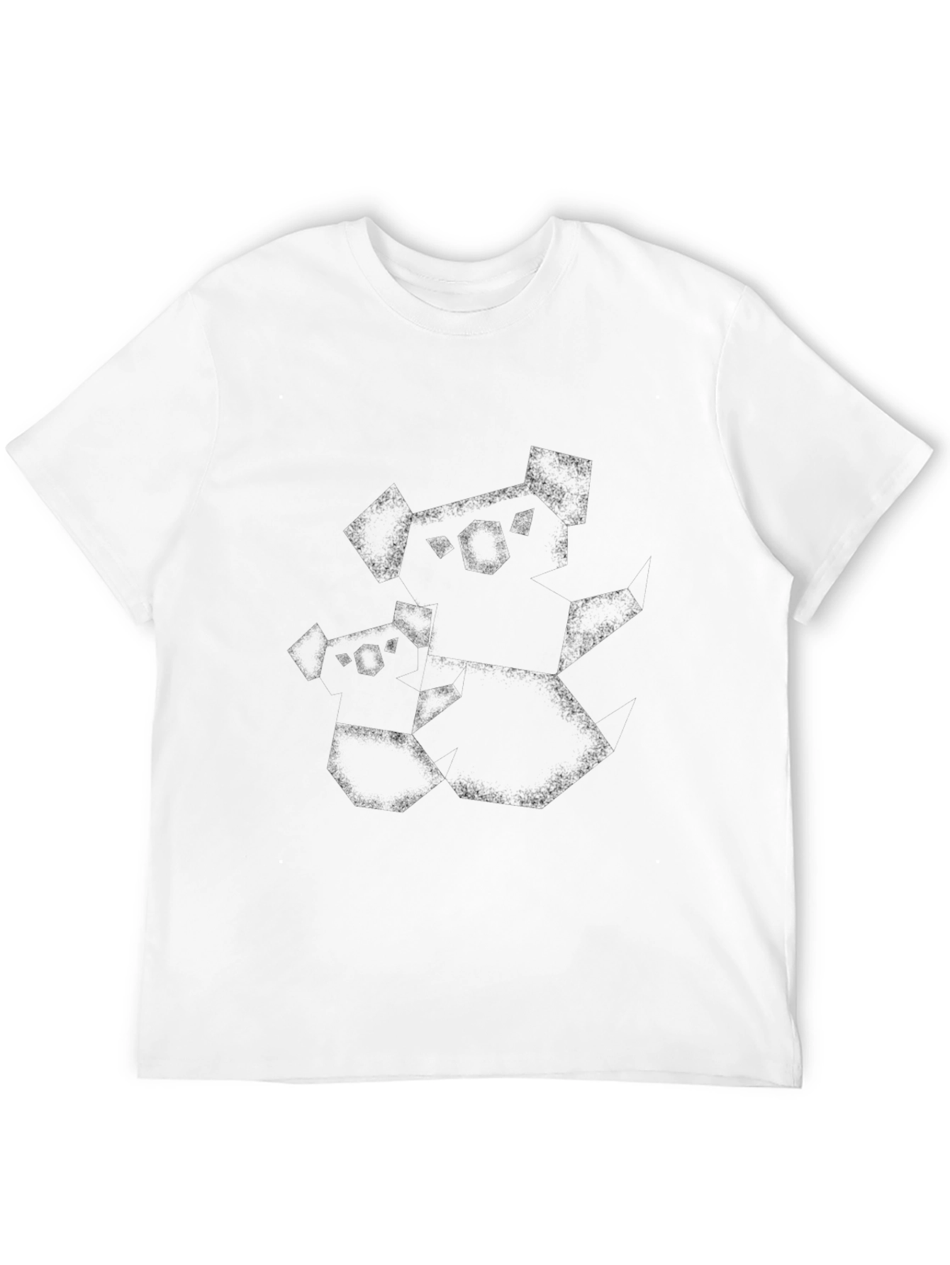 Mens Black Graphic Tee - Abstract Character Print