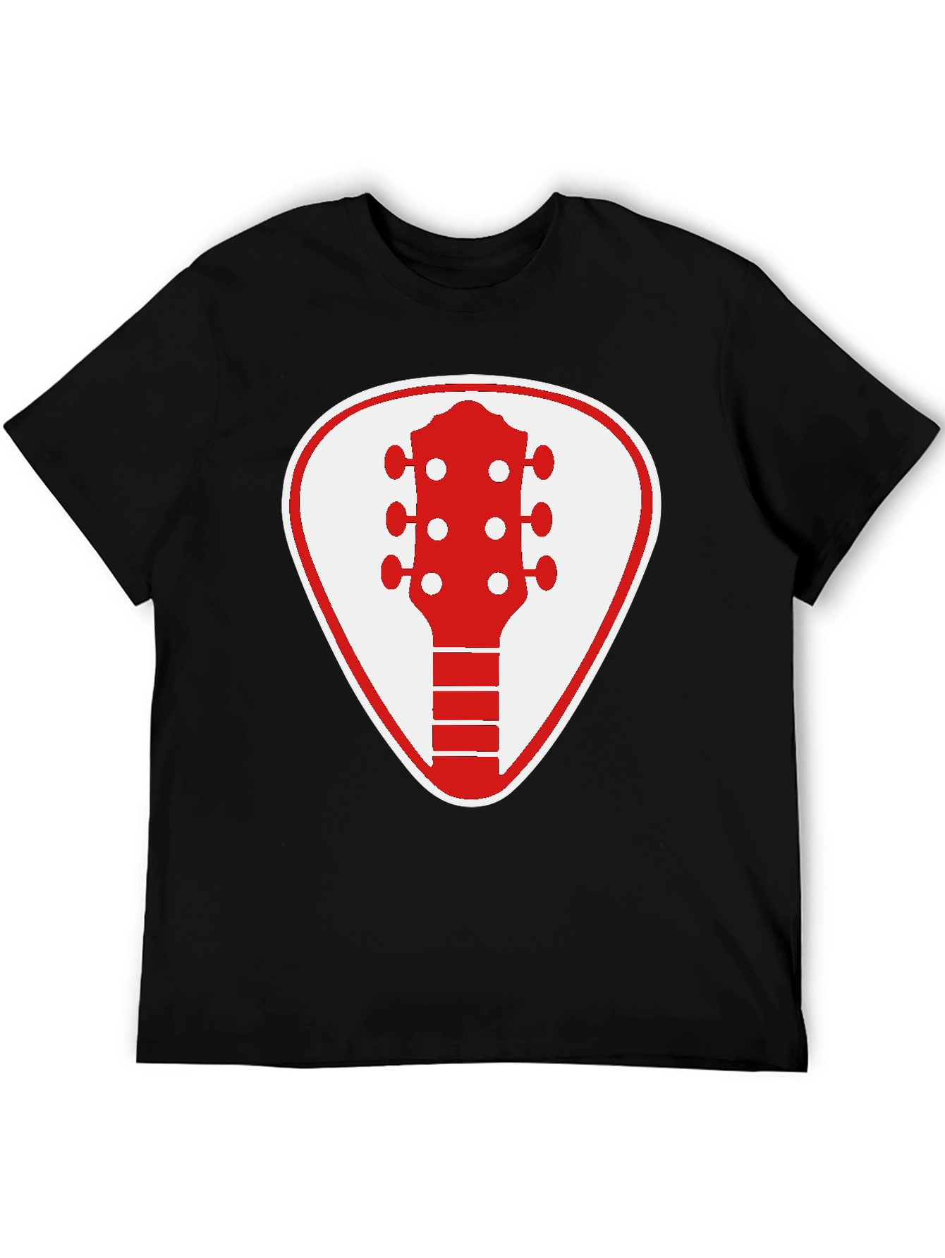 Guitar Pick Graphic Tee - Rocker Style Black Shirt